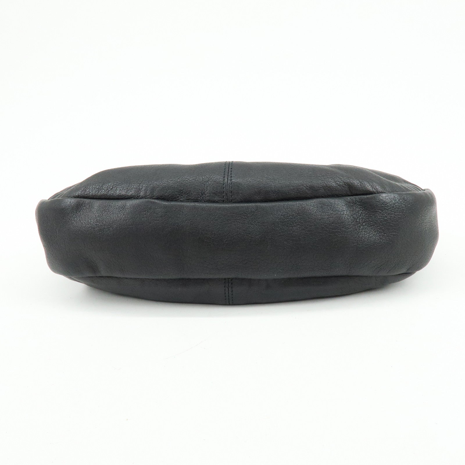 Ferragamo Gancini Leather Shoulder Bag Hand Bag Black