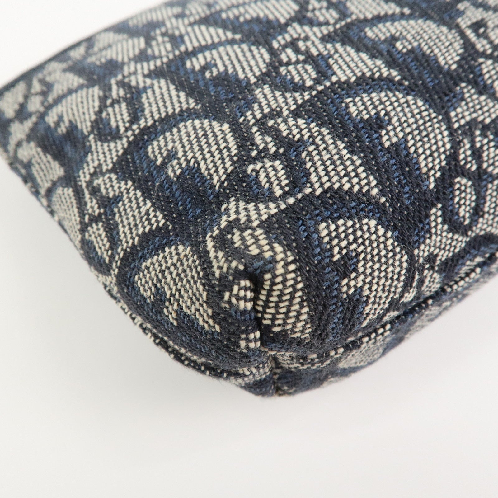 Christian Dior Trotter Canvas Leather Pouch Cosmetic Pouch Navy