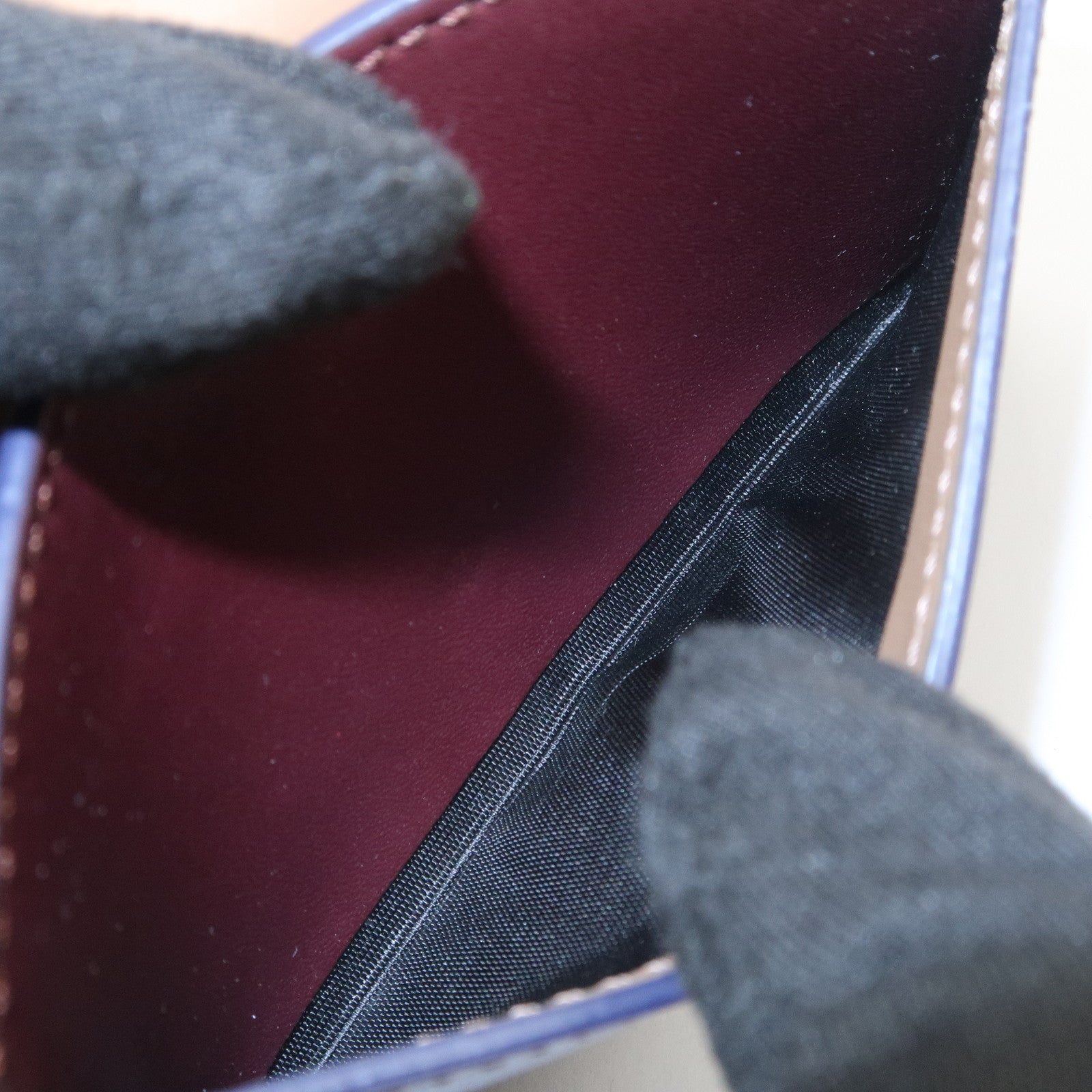 FENDI By The Way Leather Card Case Bordeaux 3M0217