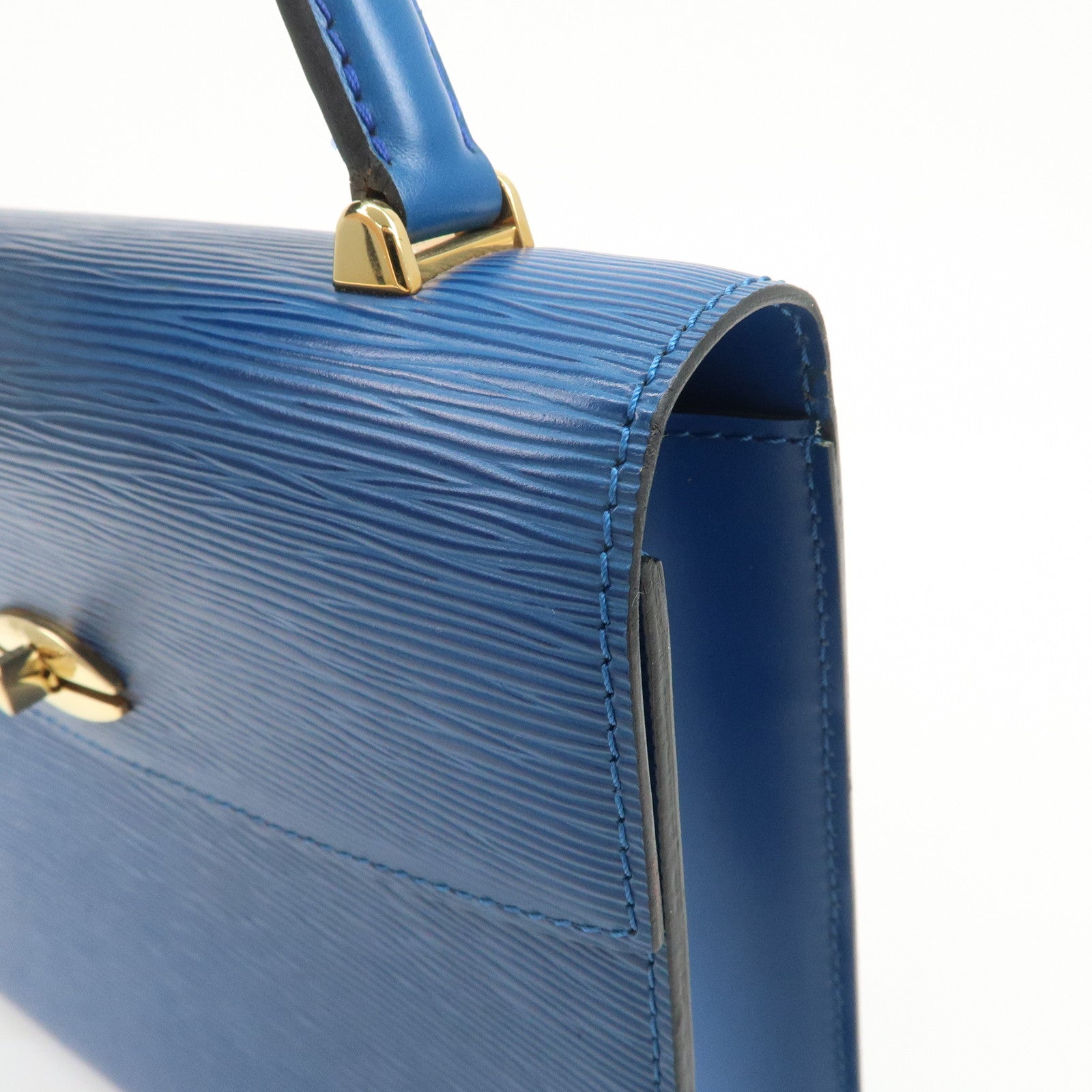 Louis Vuitton Epi Leather Malesherbes Hand Bag Toledo Blue M52375
