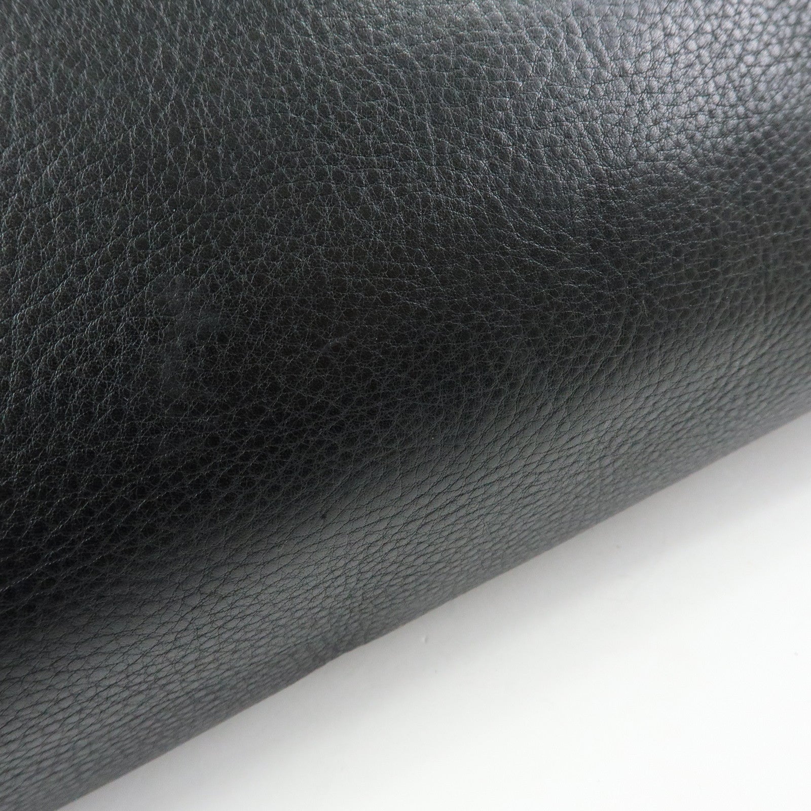 GUCCI Bamboo Leather Bamboo Hand Bag Black 109136