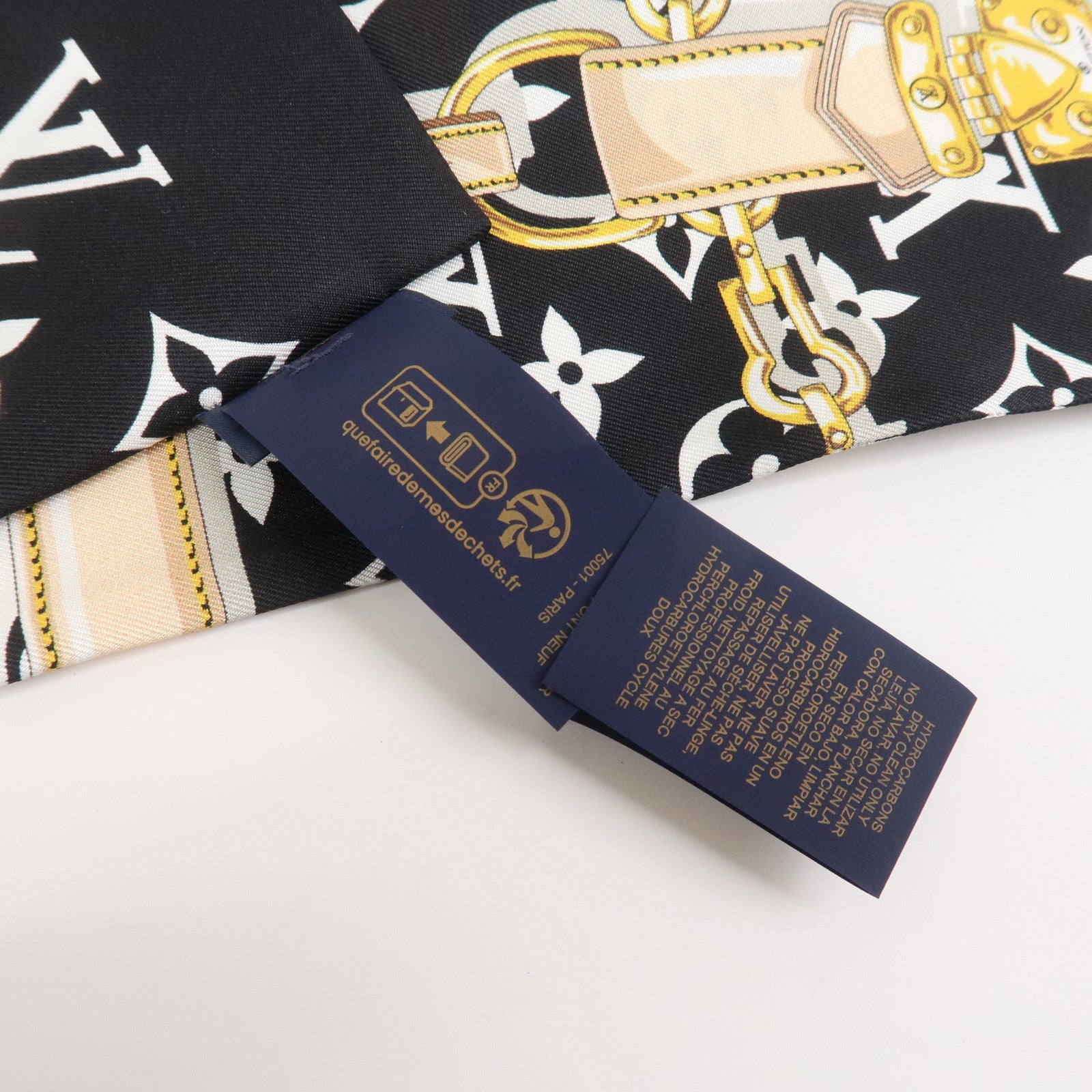 Louis Vuitton Bandeau Monogram Confidential Silk 100% Scarf M78656