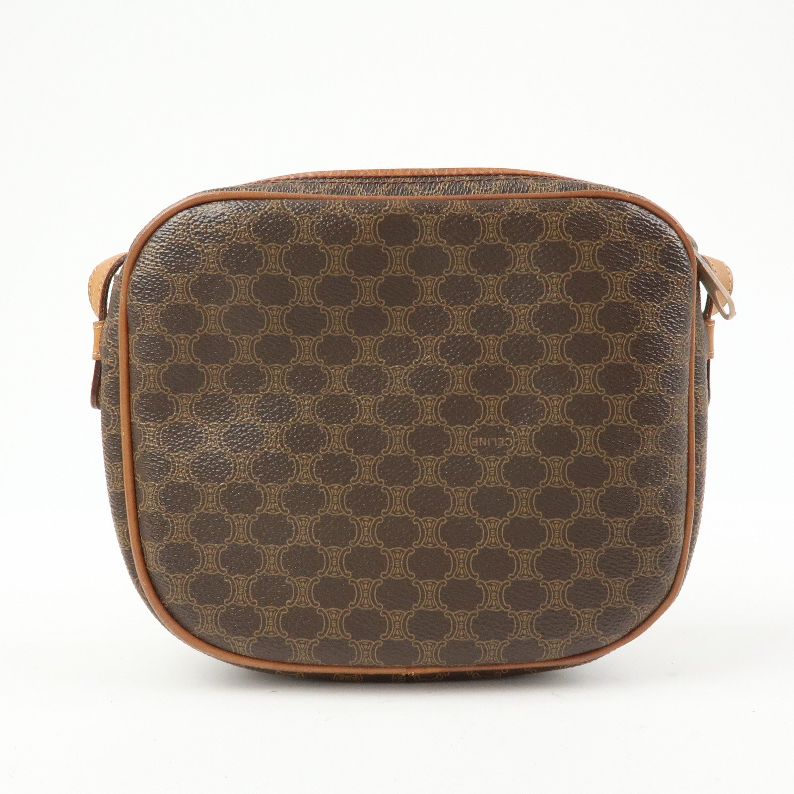 CELINE Macadam PVC Leather Shoulder Bag Crossbody Bag Brown