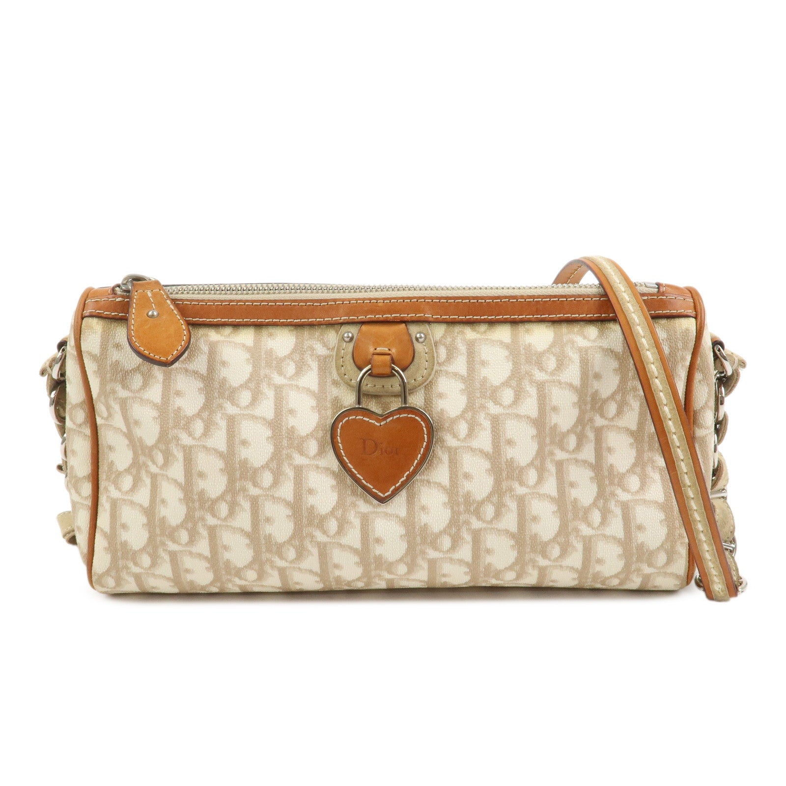 Christian Dior Trotter Romantic PVC Canvas Leather Shoulder Bag