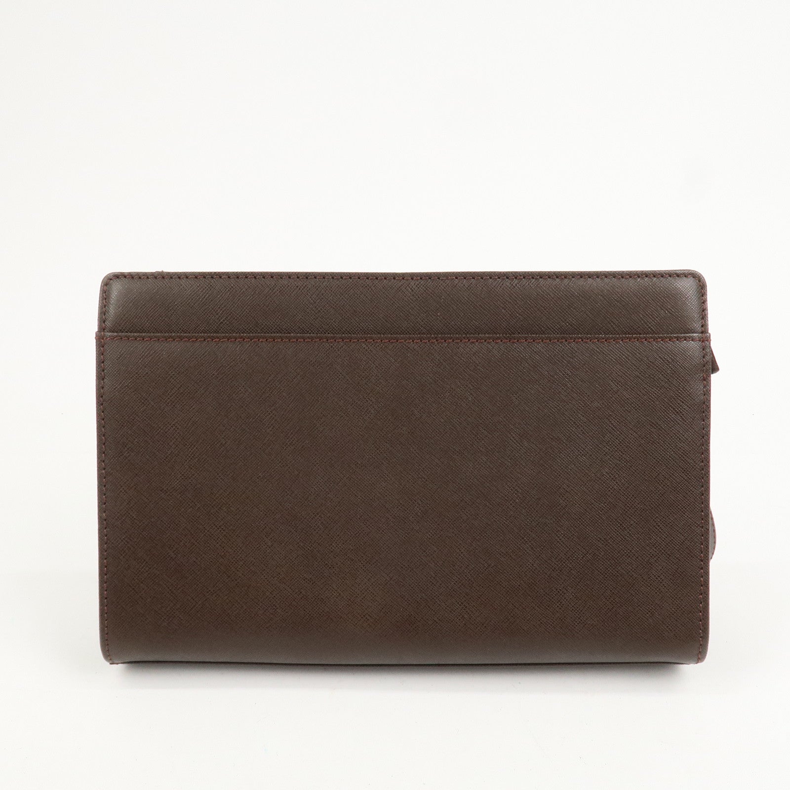 BURBERRY Leather Clutch Bag Hand Bag Pouch Brown