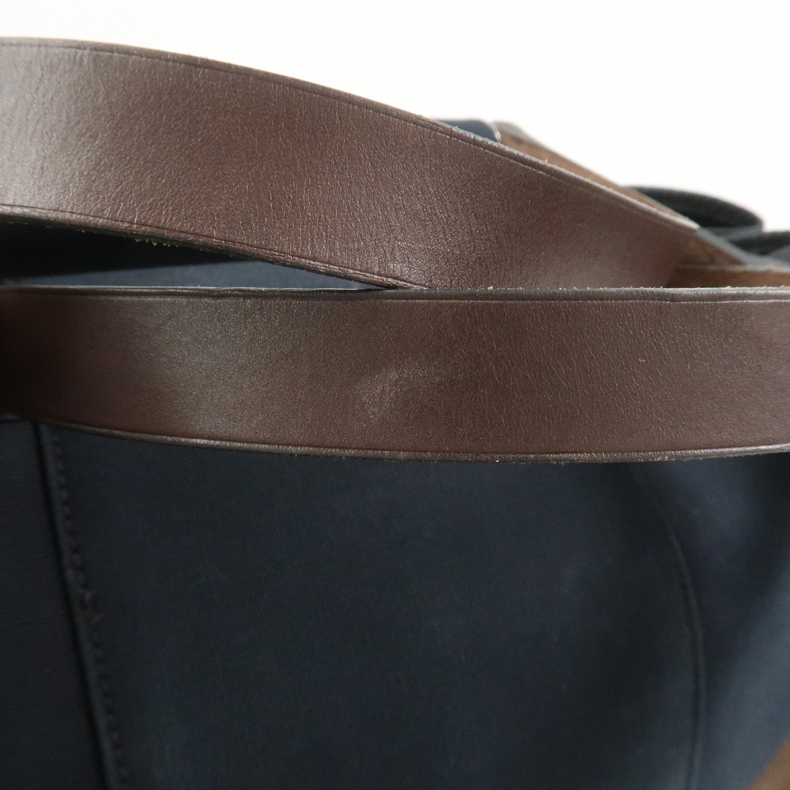 HERMES Cabas Elan PM Toile Officier Leather Tote Bag Hand Bag Black