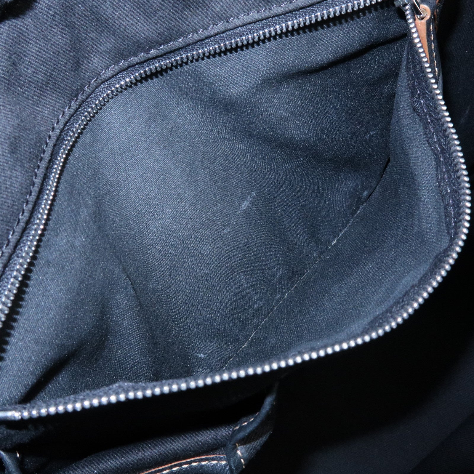 CELINE Macadam Canvas Leather Boston Bag Hand Bag Black