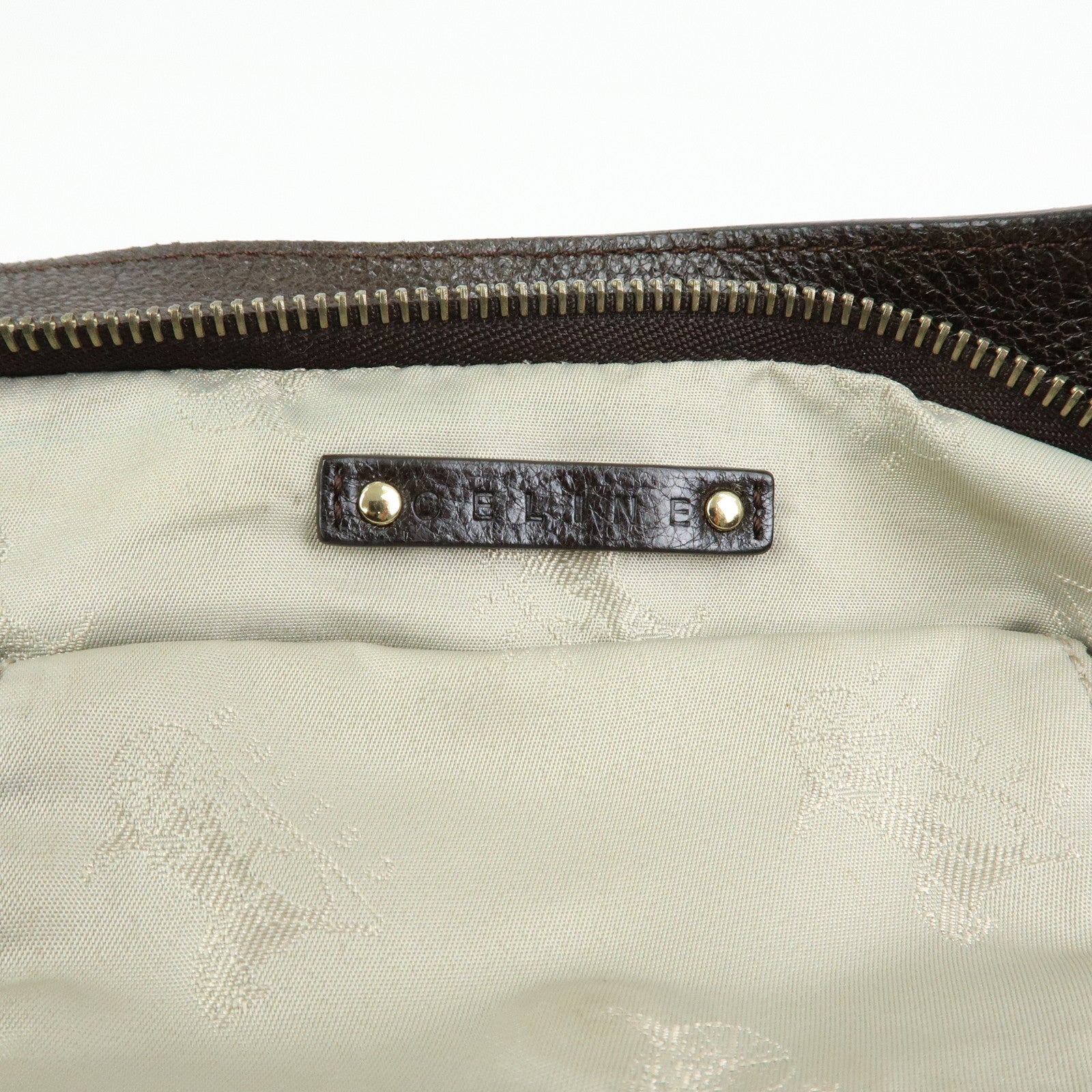 CELINE Bittersweet Leather Shoulder Bag Hand Bag Brown