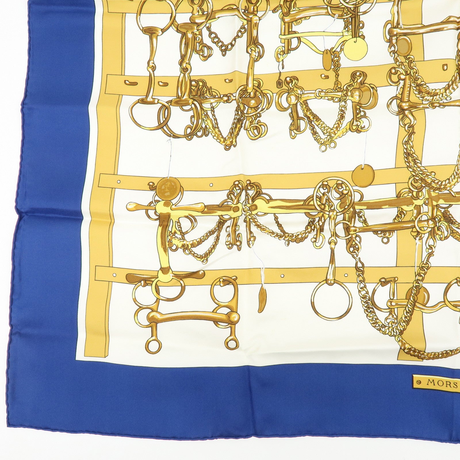 HERMES Carre 90 Set of 2 Silk 100% Scarf REPRISE MORS&FILETS