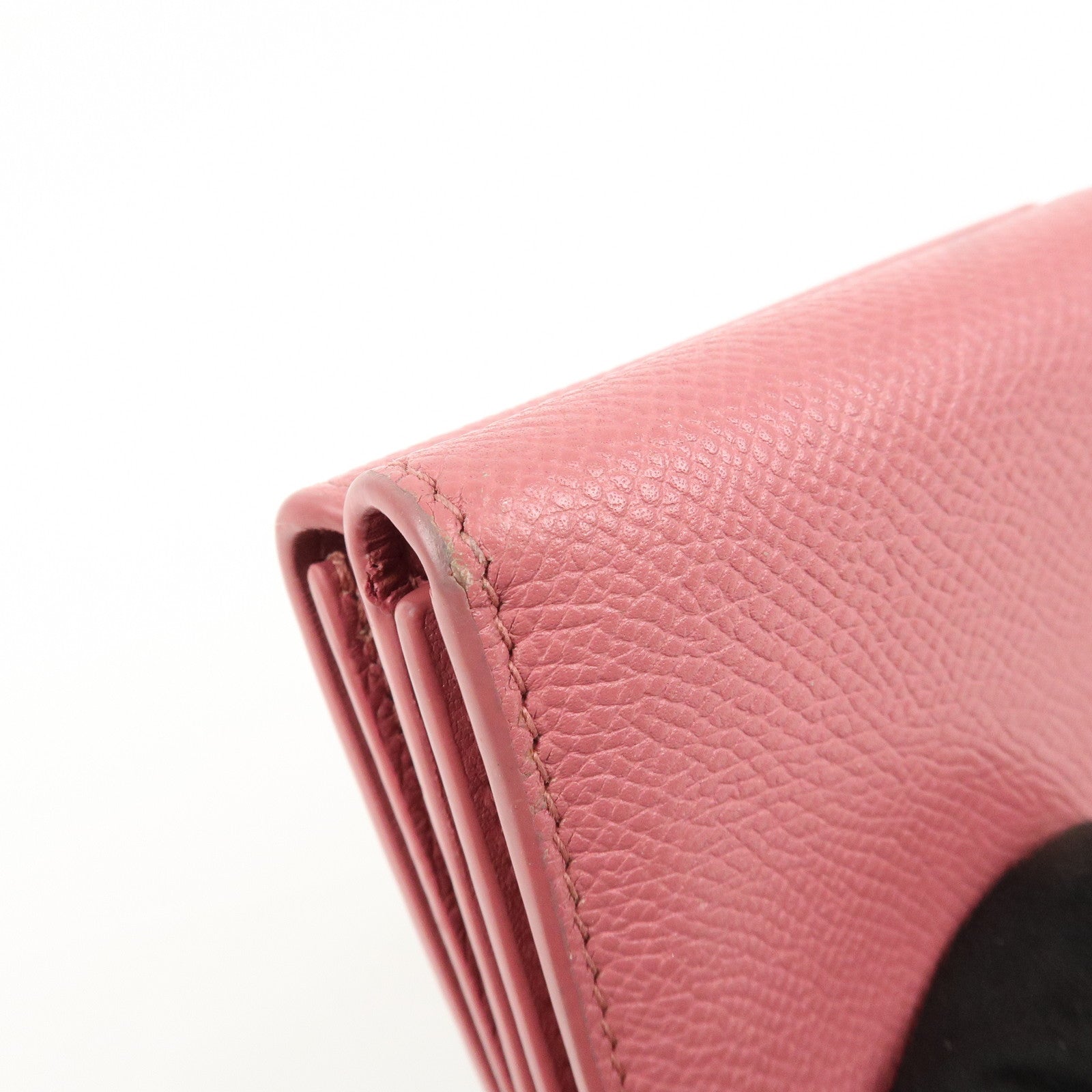 Christian Dior Logo Leather Tri-fold Small Compact Wallet Pink