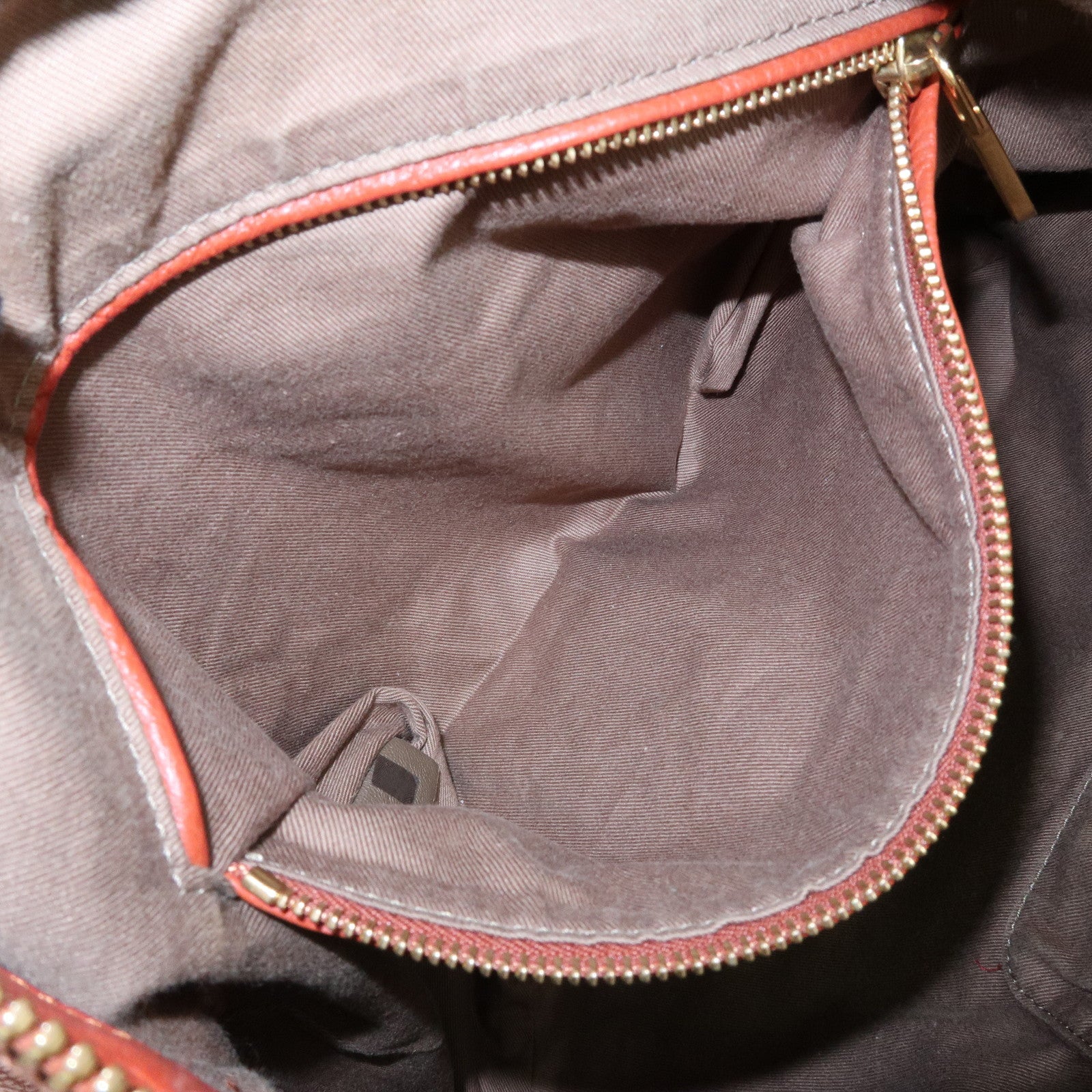 Chloe Marcie Leather Shoulder Bag Tote Bag Red Brown