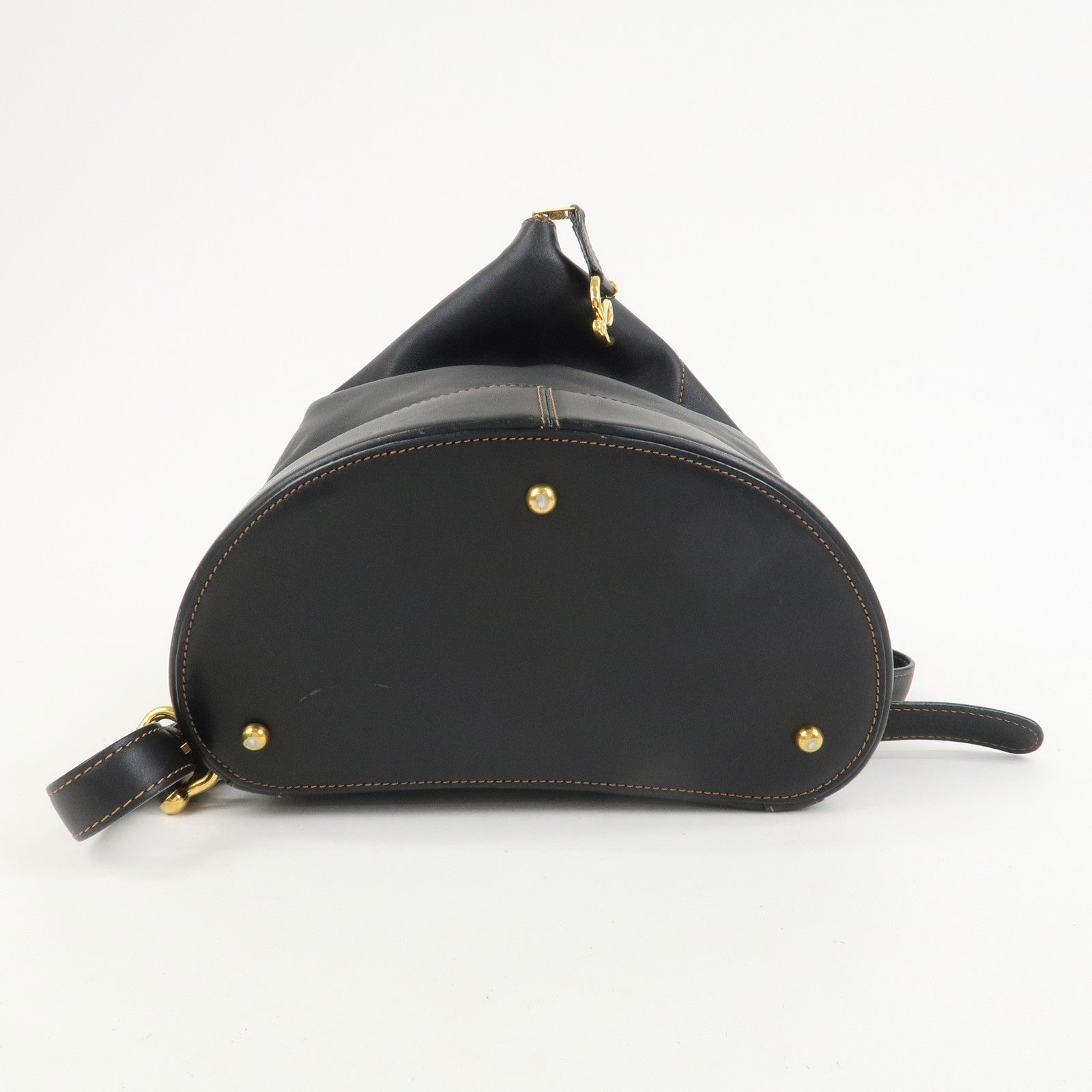 LOEWE Anton Anagram Leather Backpack Shoulder Bag Black