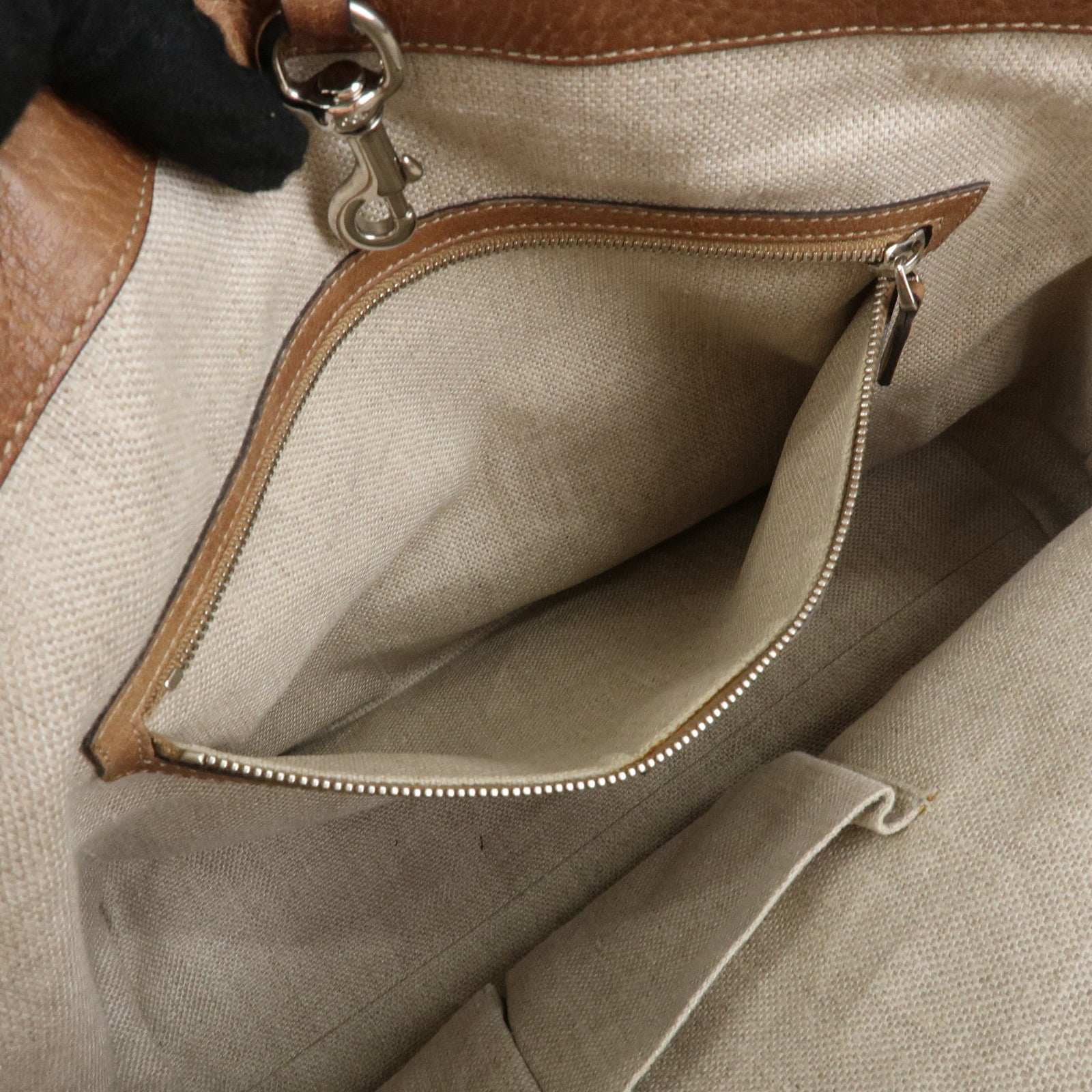 GUCCI Paglia GG Interlocking G Straw Leather Tote Bag Brown 232973