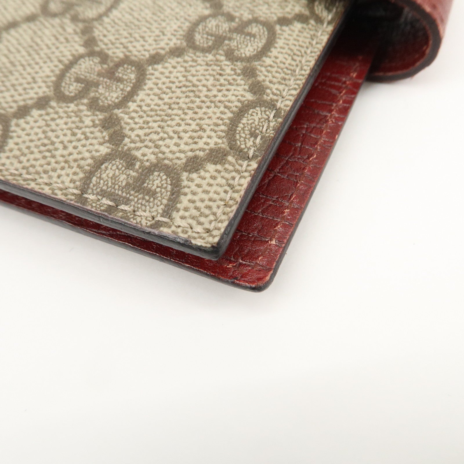 GUCC GG Supreme Canvas Leather Planner Cover Beige Brown 115240 Used