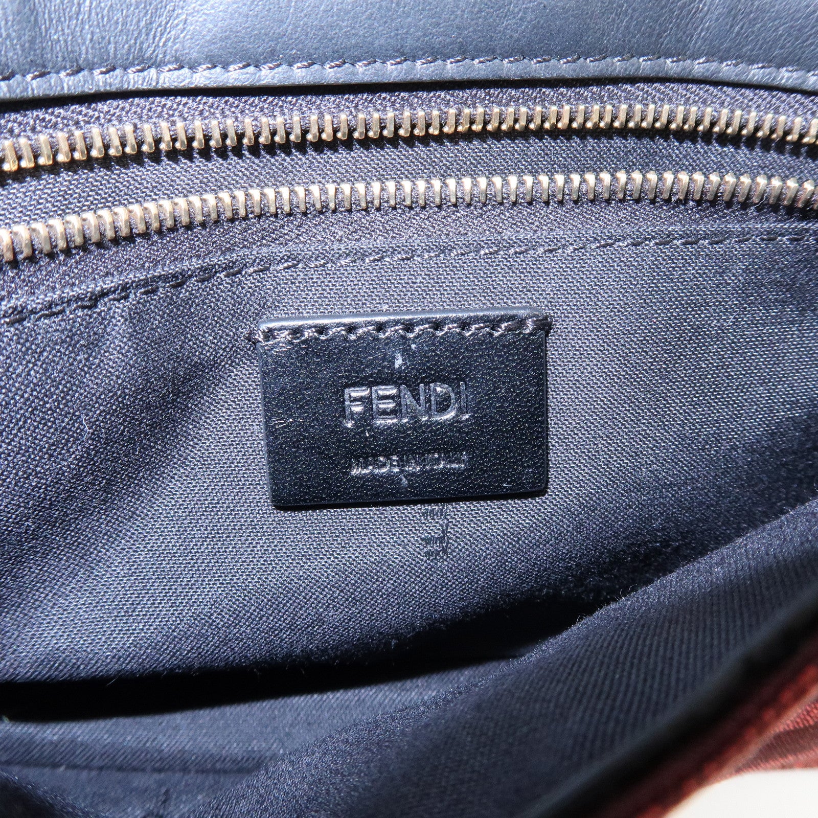 FENDI Zucca Canvas Leather 2Way Shoulder Bag Waist Bag Red 7M0295