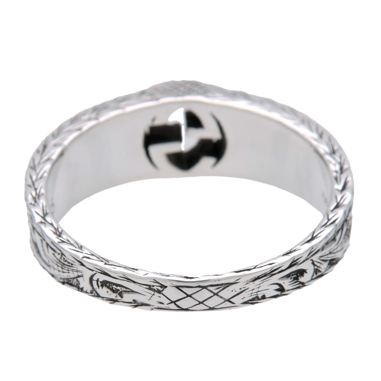 GUCCI Interlocking G Arabesque Ring SV925 Silver #25 US11 EU64.5