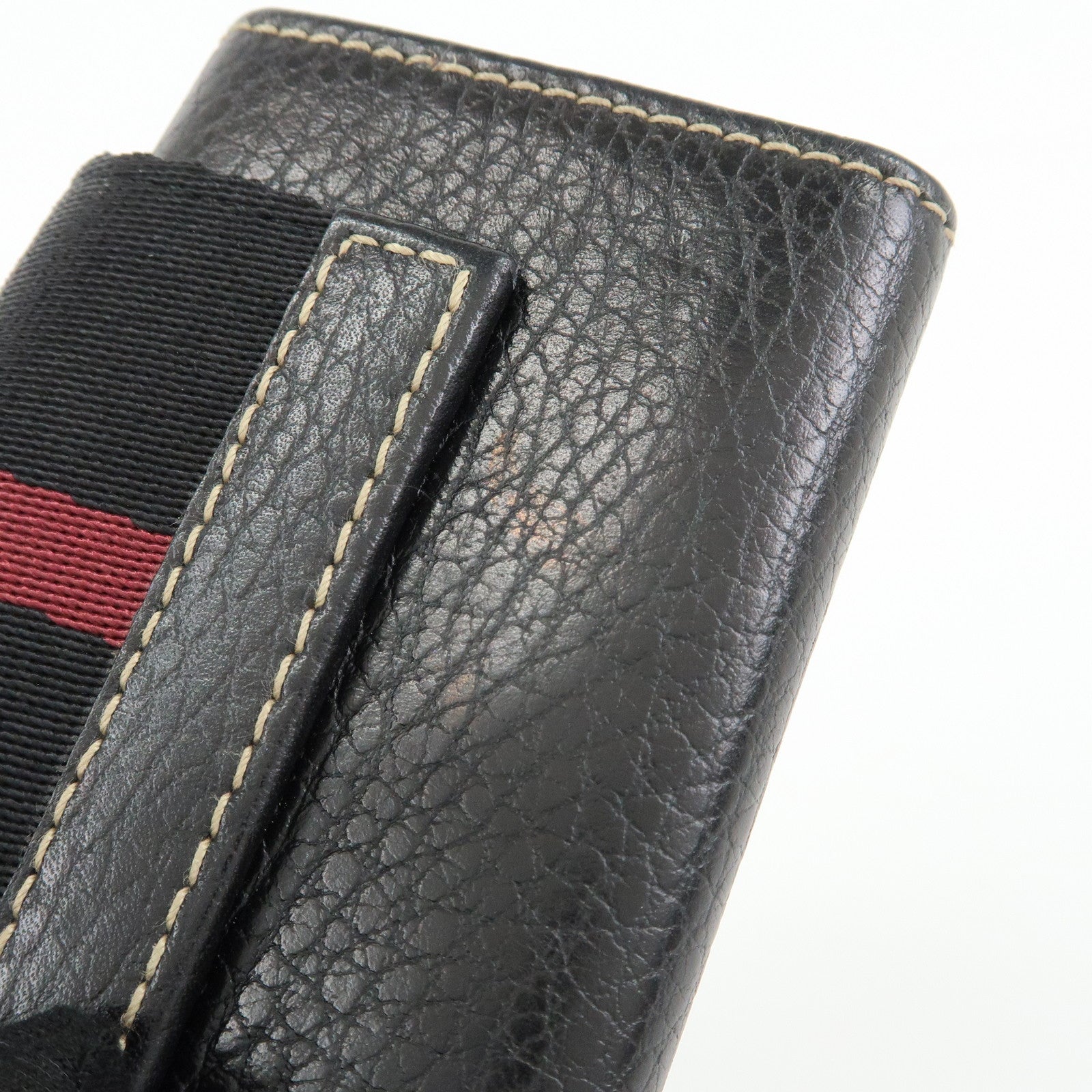GUCCI Sherry Leather 6 Ring Key Case Key Holder Black 181673