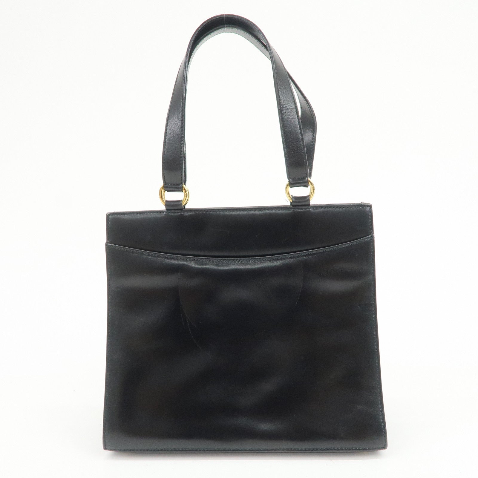 Ferragamo Gancini Suede Leather Hand Bag Tote Bag Black Khaki Red