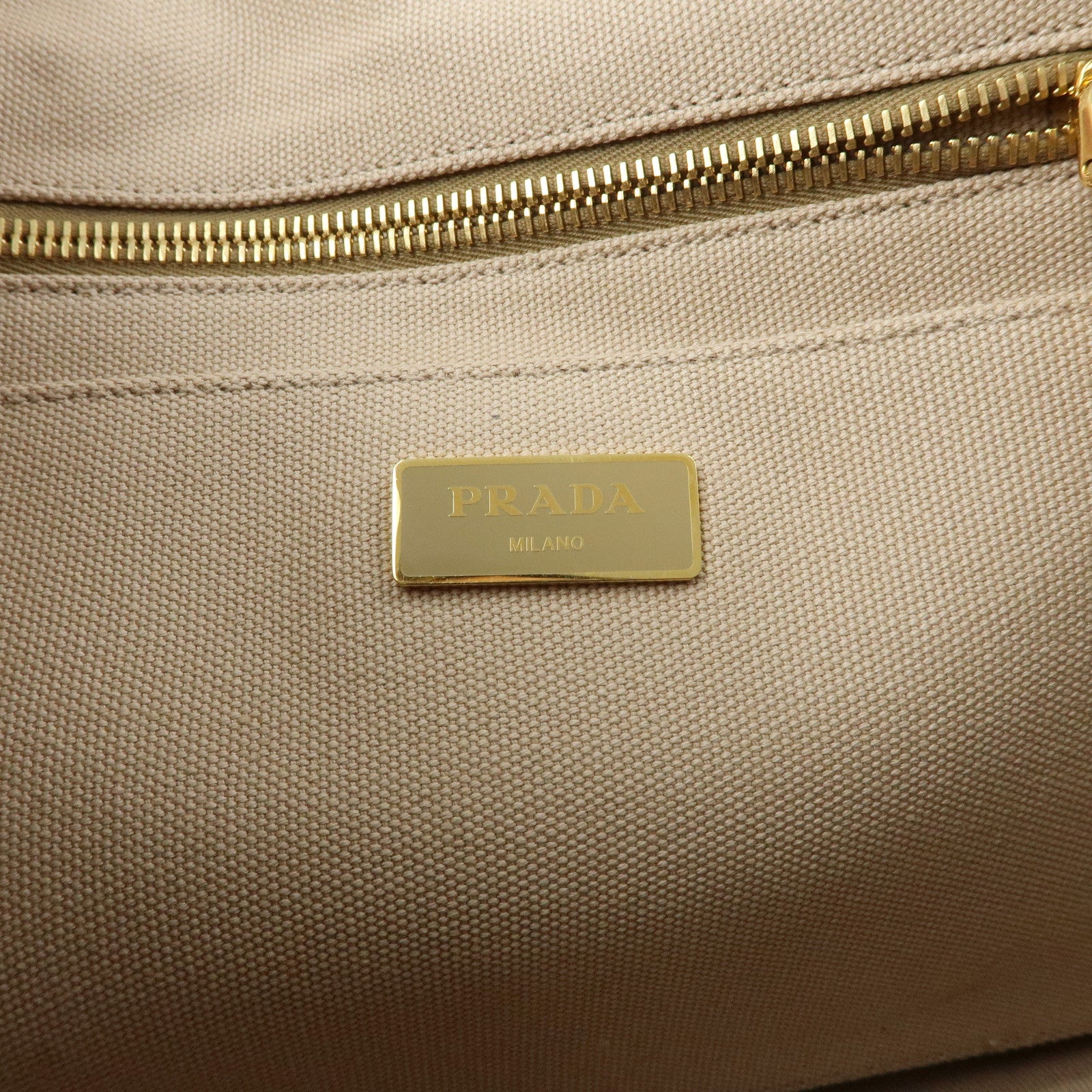 PRADA Canapa Triangle Logo 2Way Tote Hand Shoulder Bag Beige B1877G