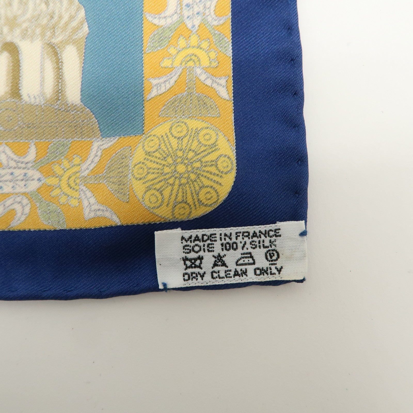 HERMES Carre 90 Silk 100% Scarf TORANA Blue