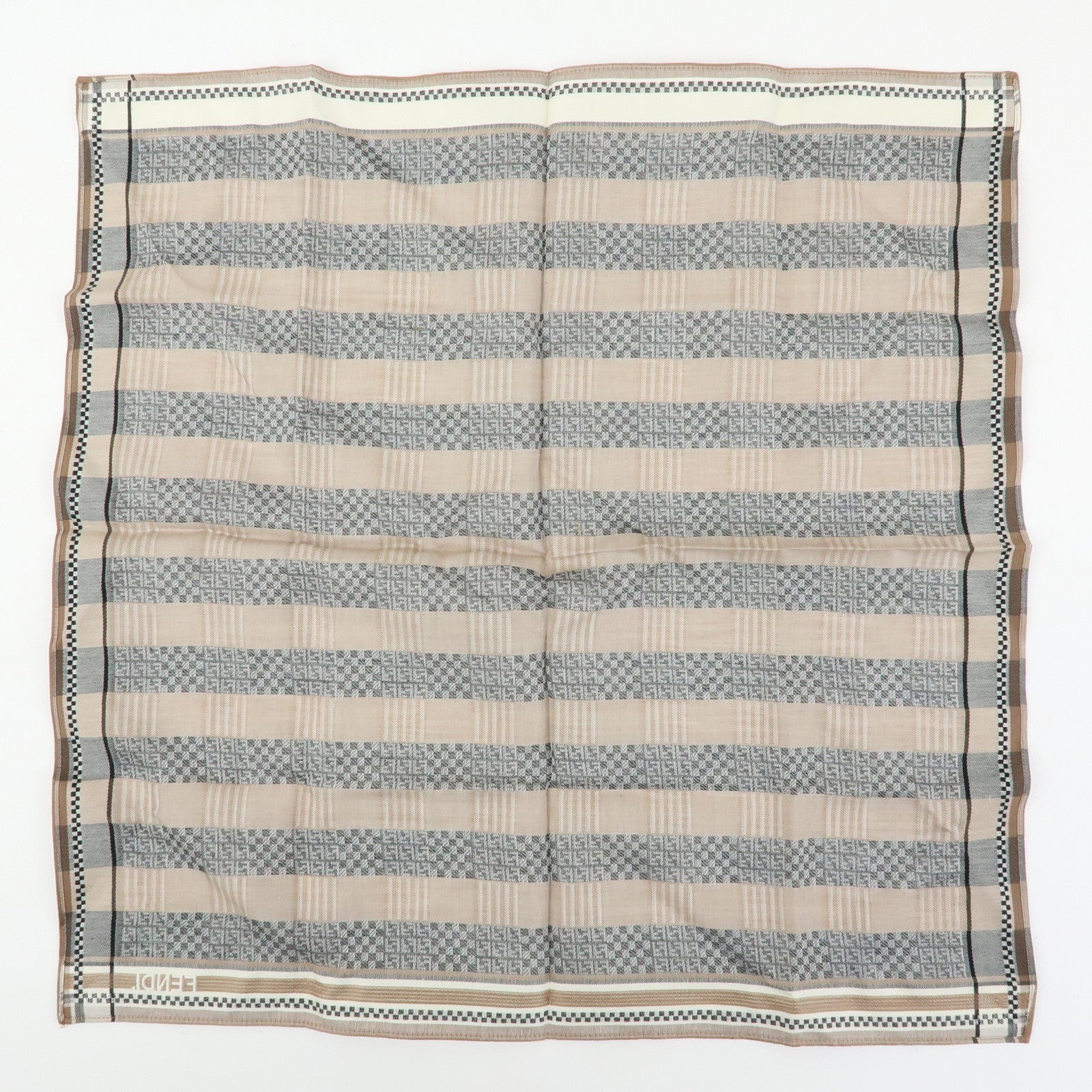 Fendi Set of 5 Cotton 100％ Scarf Brown Blue
