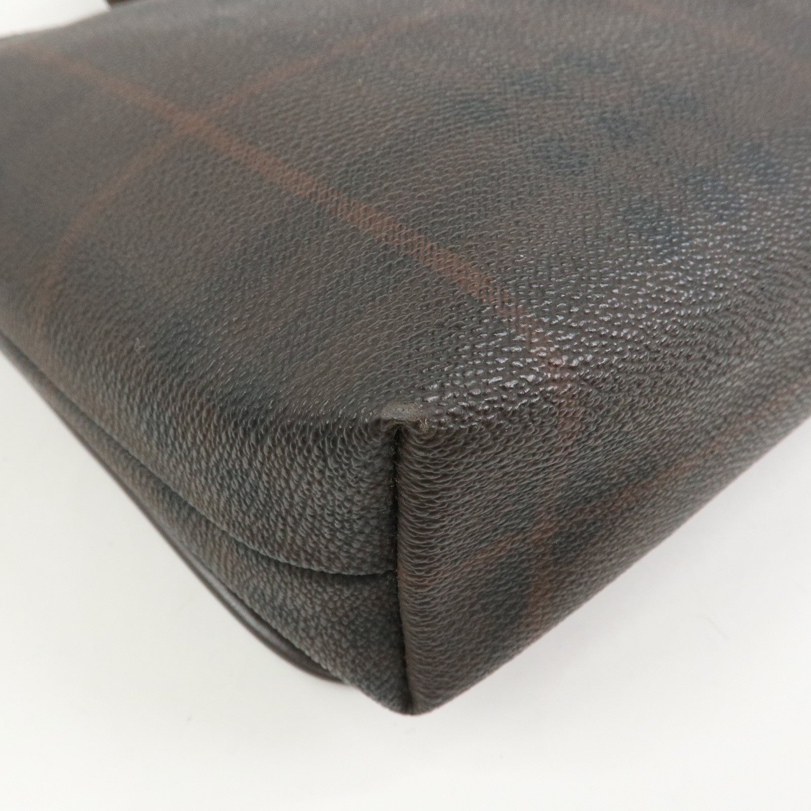 BURBERRY PVC Canvas Leather Shoulder Bag Crossbody Bag Brown