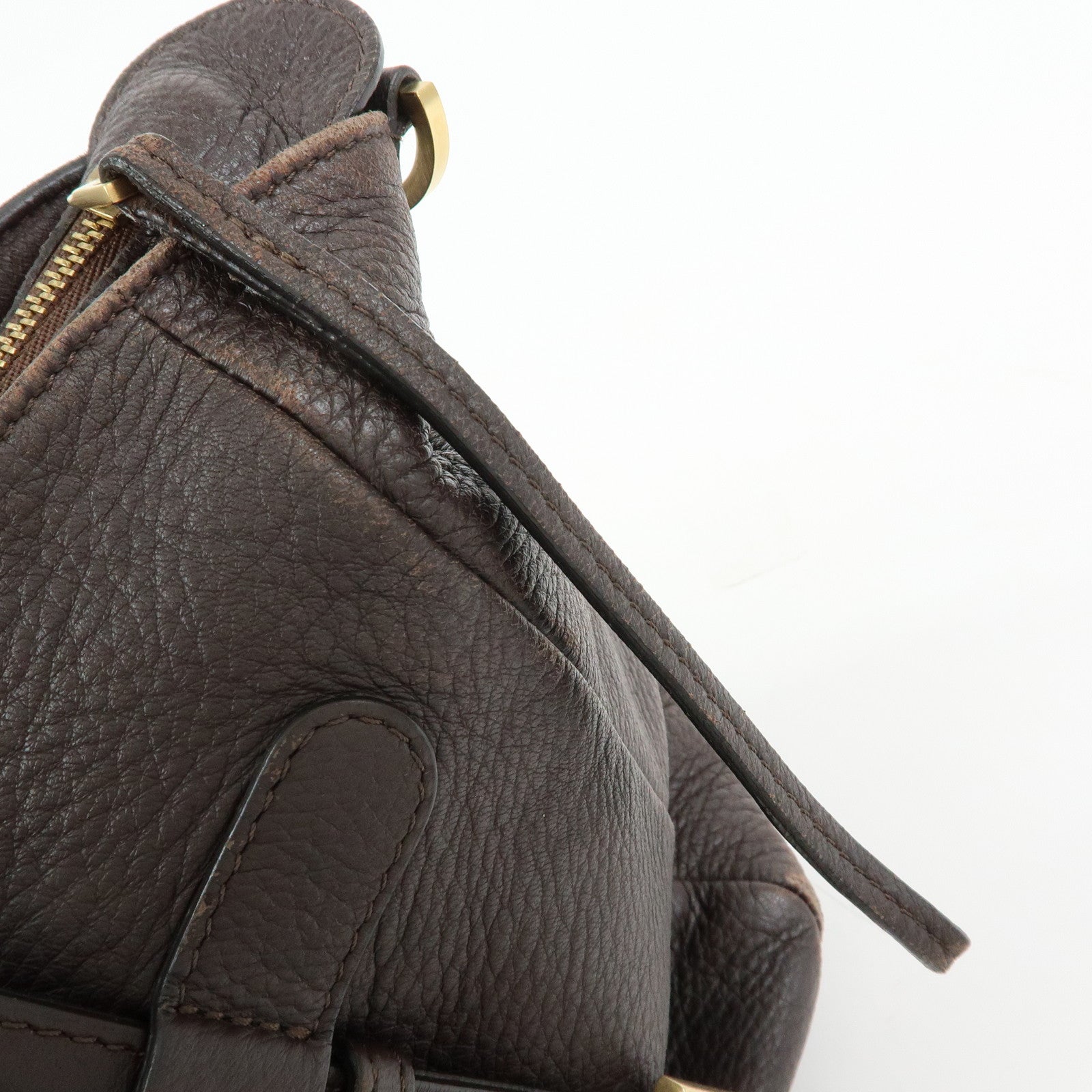 DELVAUX Leather 2Way Bag Hand Bag Shoulder Bag Brown