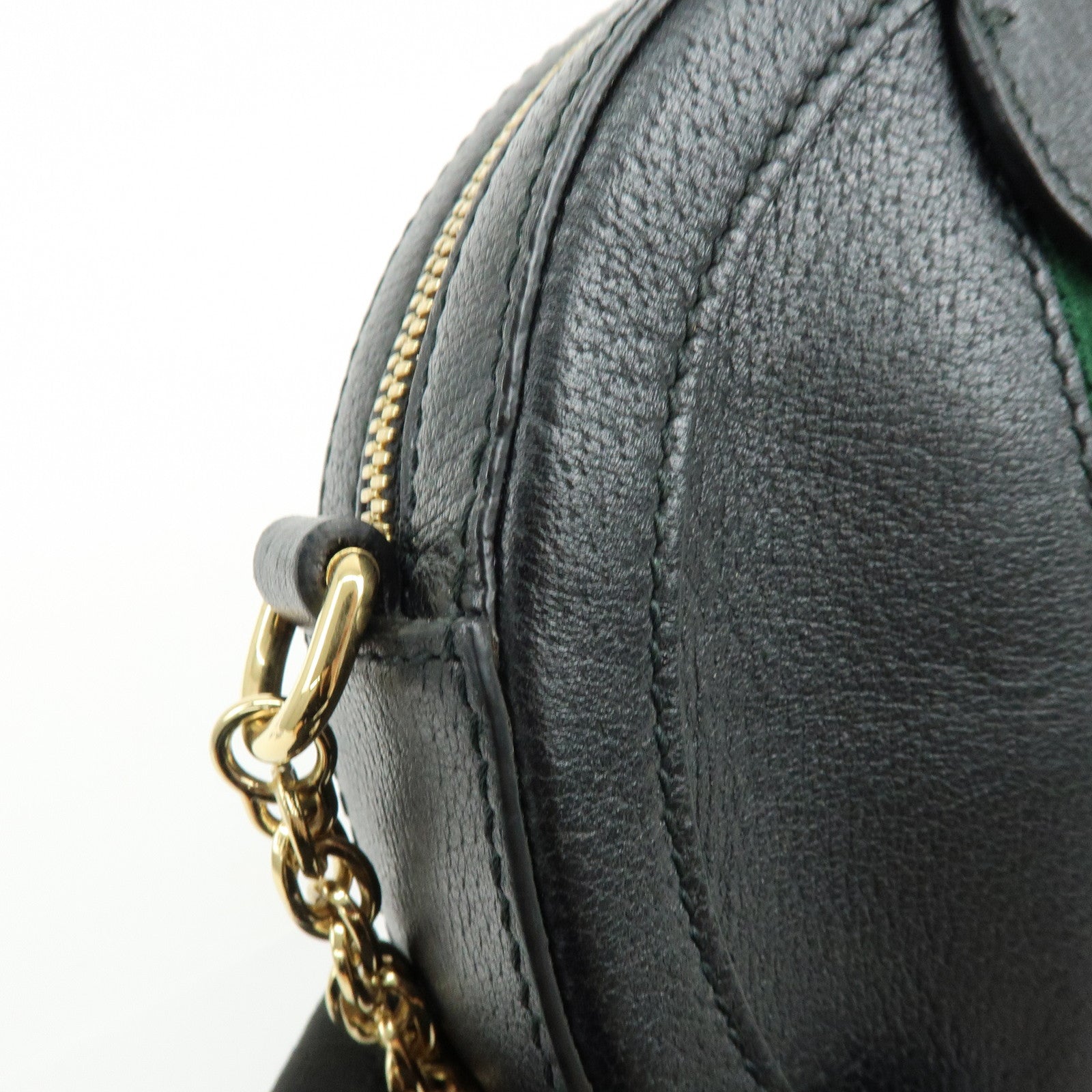GUCCI Ophidia Sherry Calf Leather Round Chain Shoulder Bag 550618