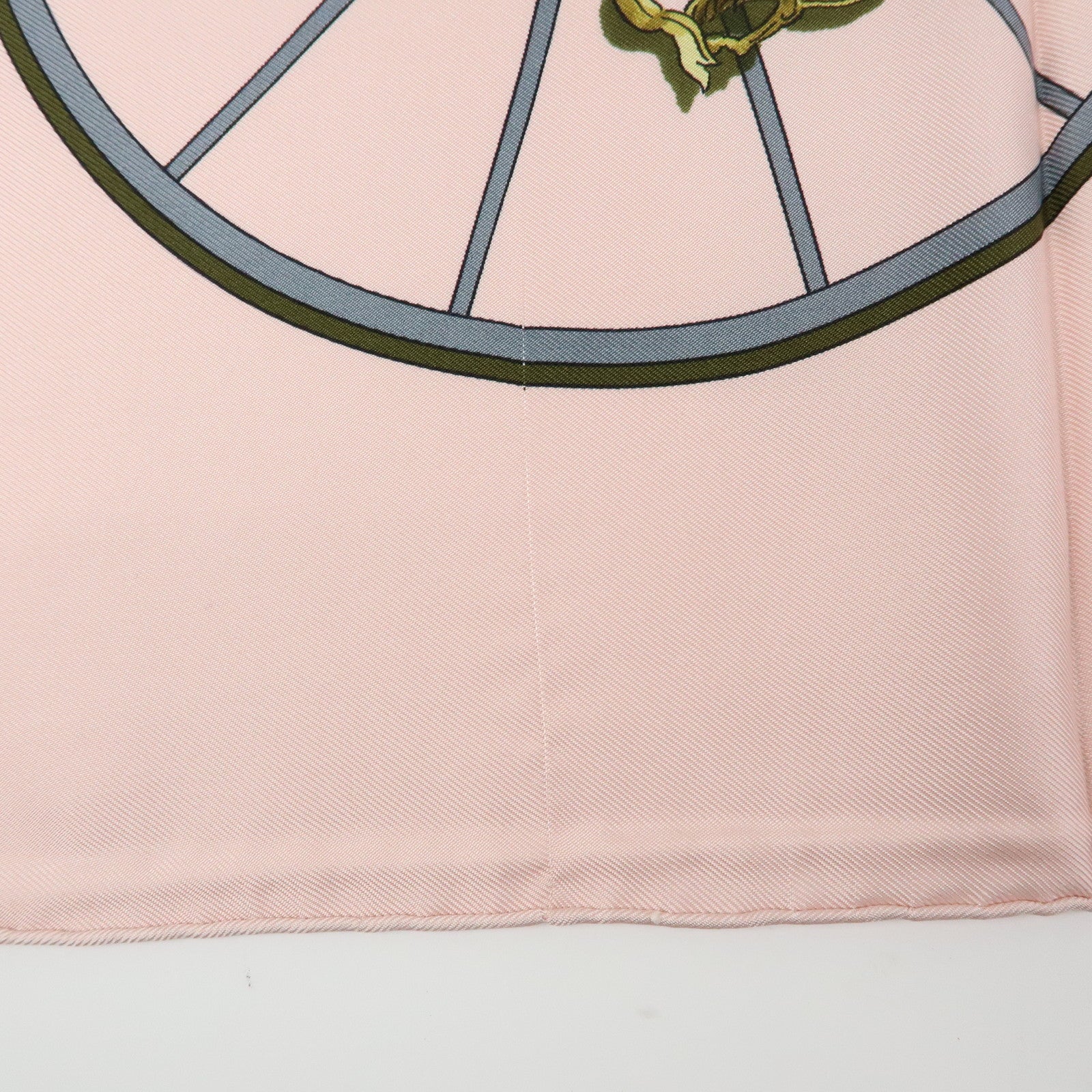 HERMES Carre 90 Silk 100% Scarf SPRINGS Light Pink Gold Grey