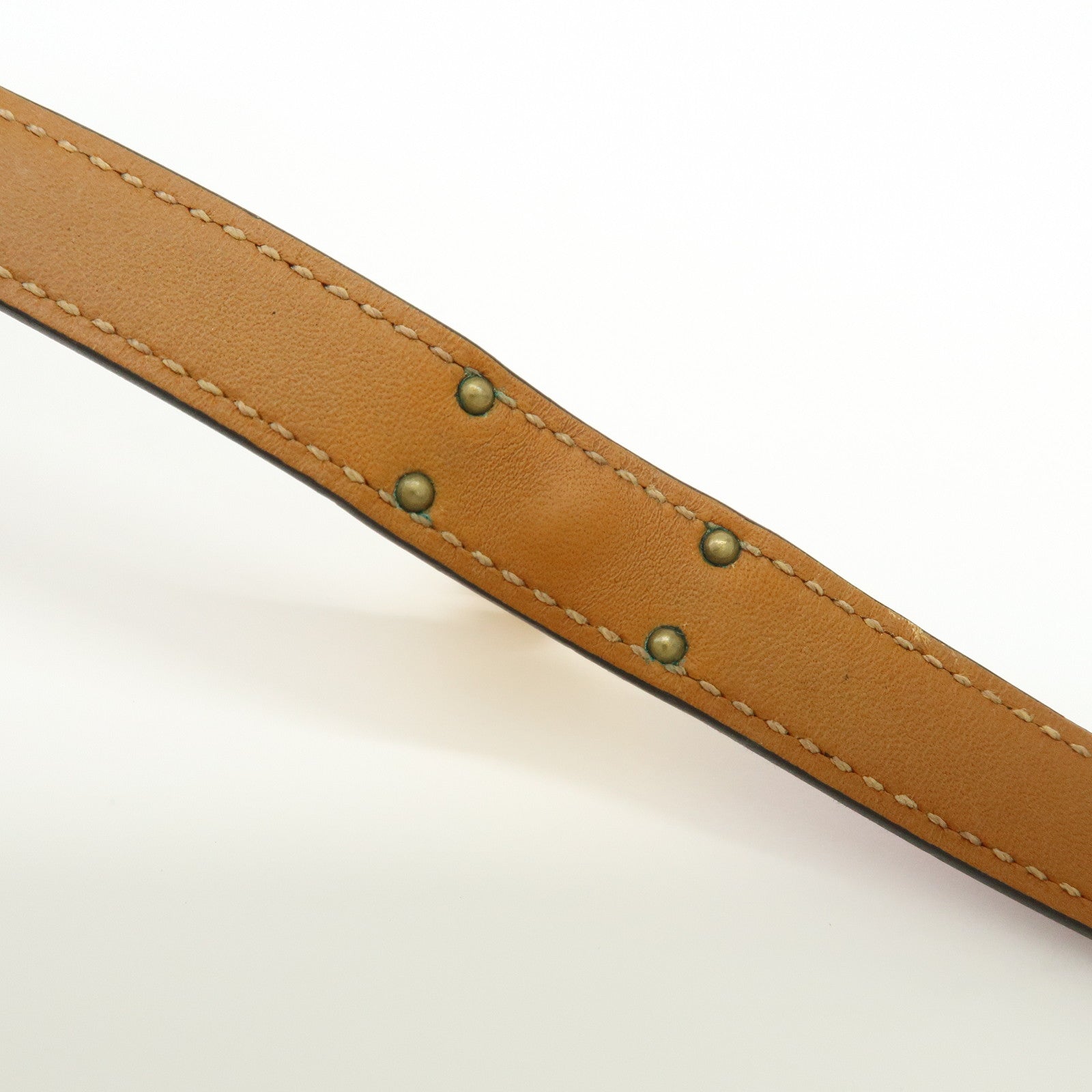 HERMES Leather Kelly Double Tour Bracelet A Stamped Purple Brown