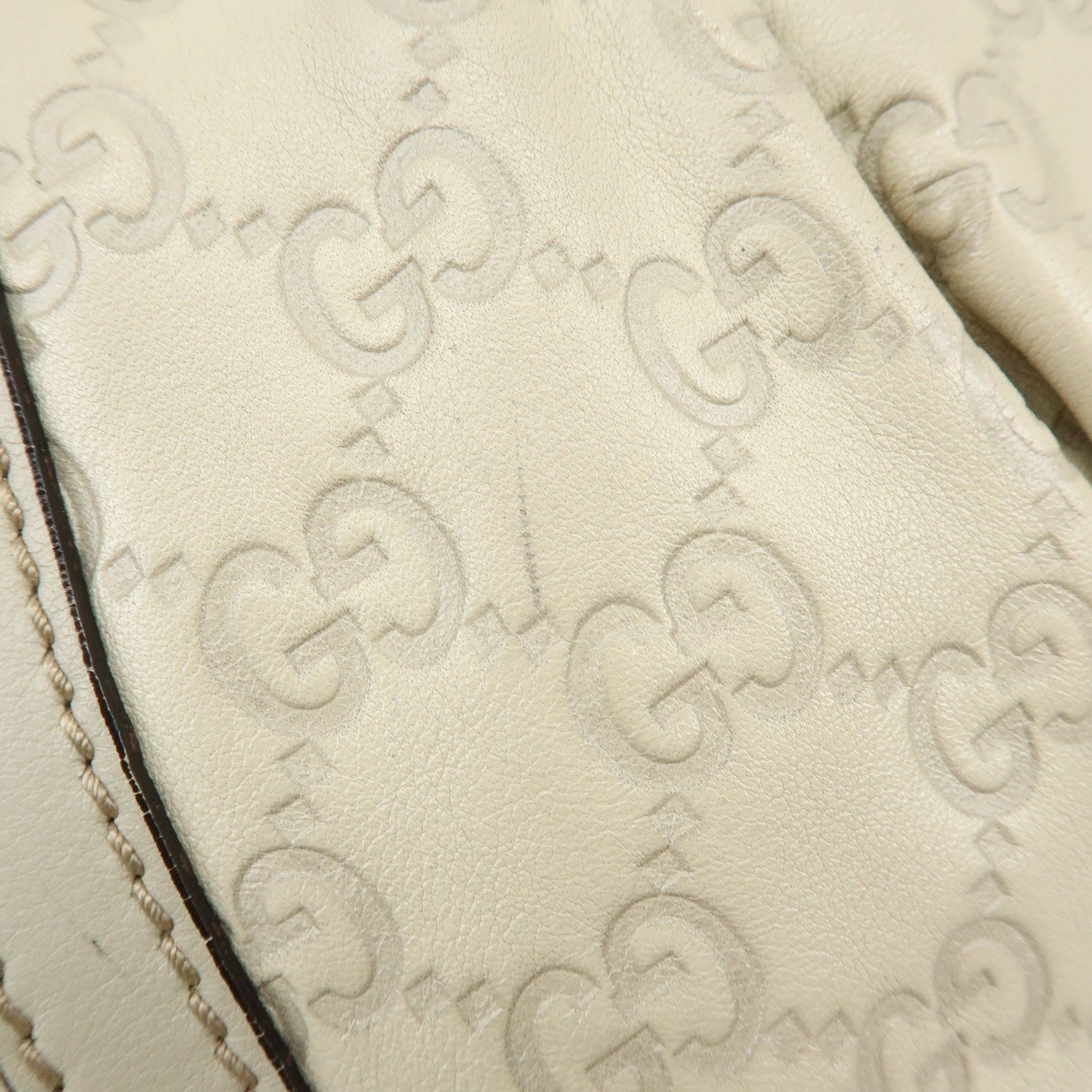 Gucci Abbey Guccissima Leather Shoulder Crossbody Bag Ivory 203257