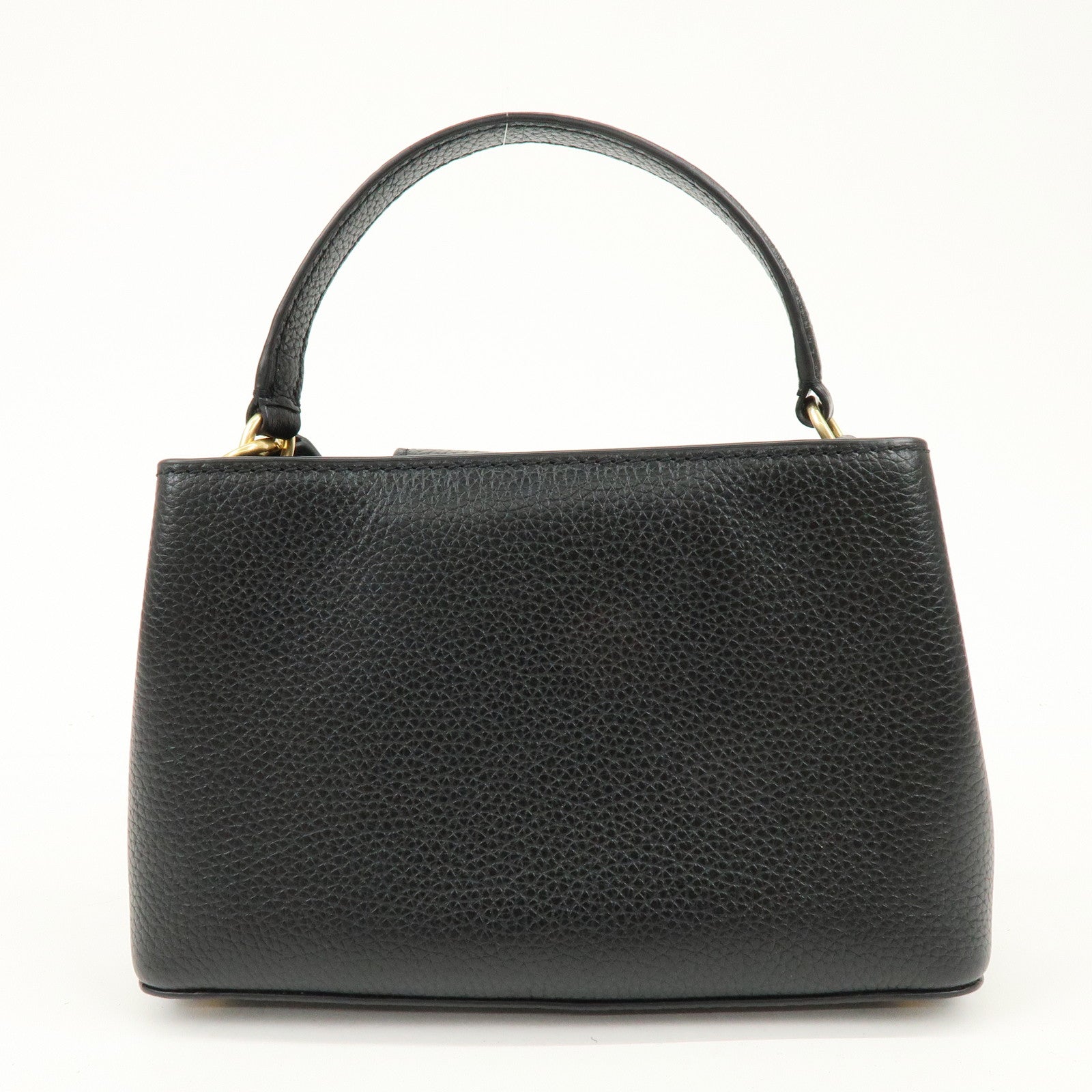 TORY BURCH Britten Micro Satchel Leather 2Way Bag Hand Bag Black