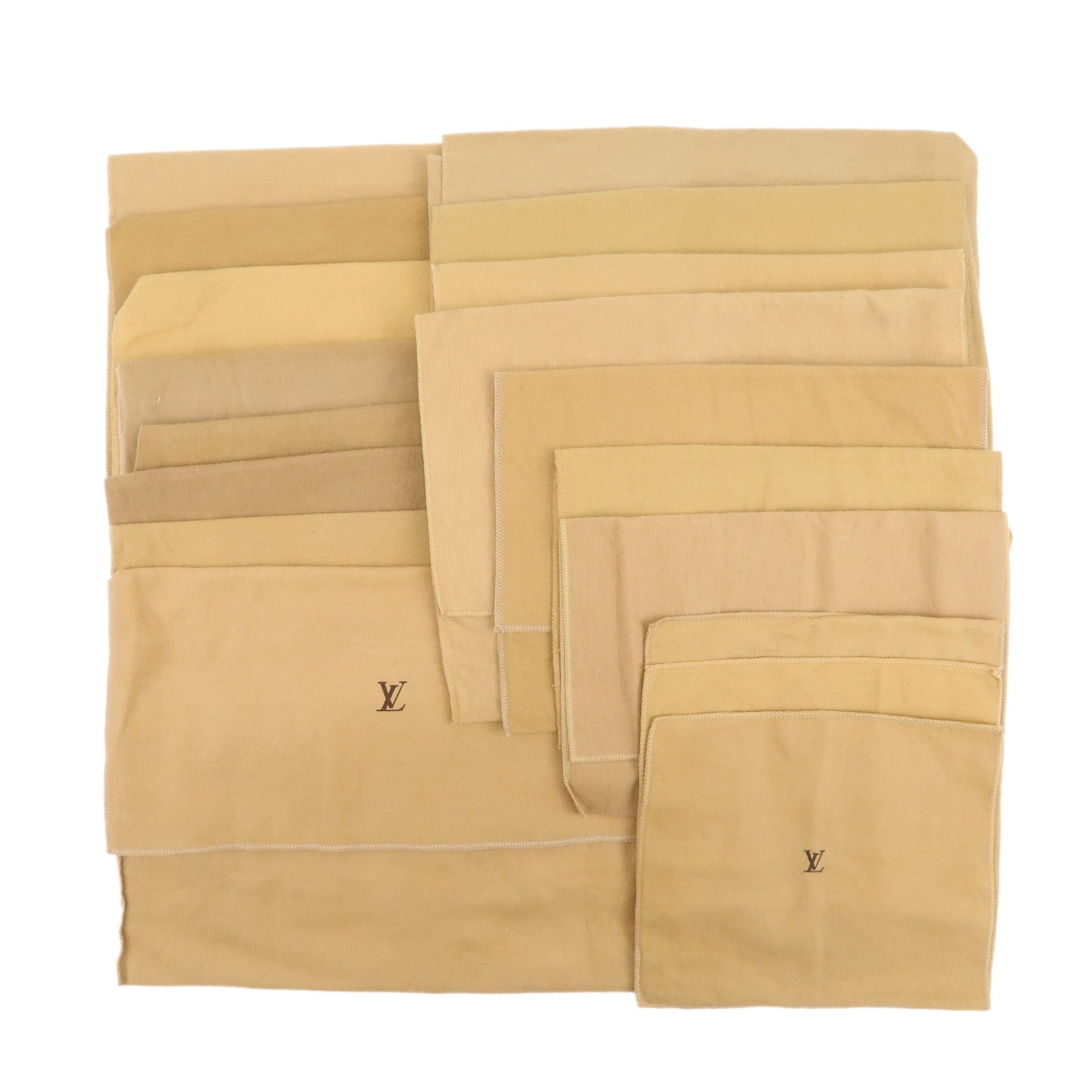 Louis Vuitton Set of 18 Dust Bag Storage Bag Flap Style Beige