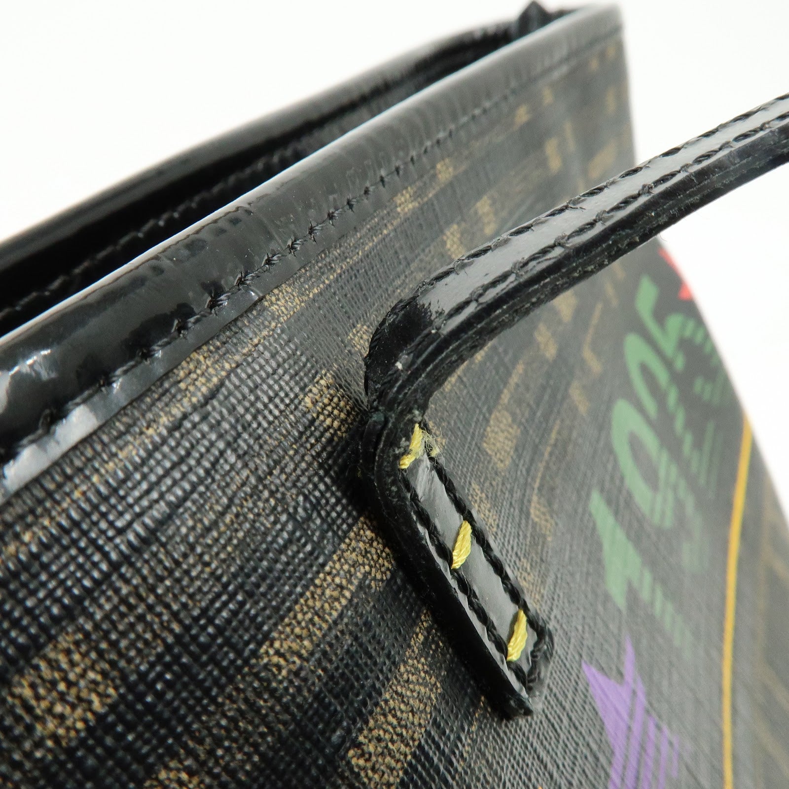 FENDI Zucca Logo Print PVC Leather Tote Bag Brown Black 8BH185