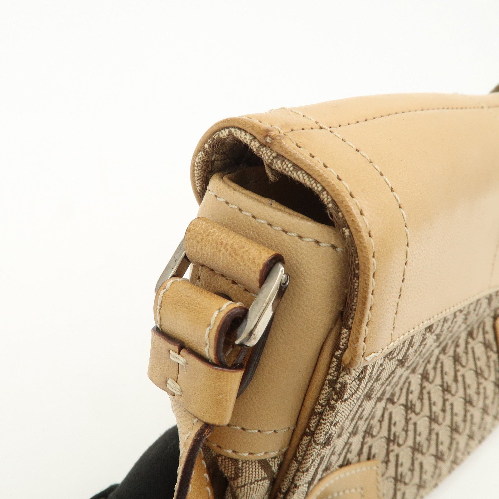 Christian Dior Trotter Street Chic Canvas Leather Shoulder Bag