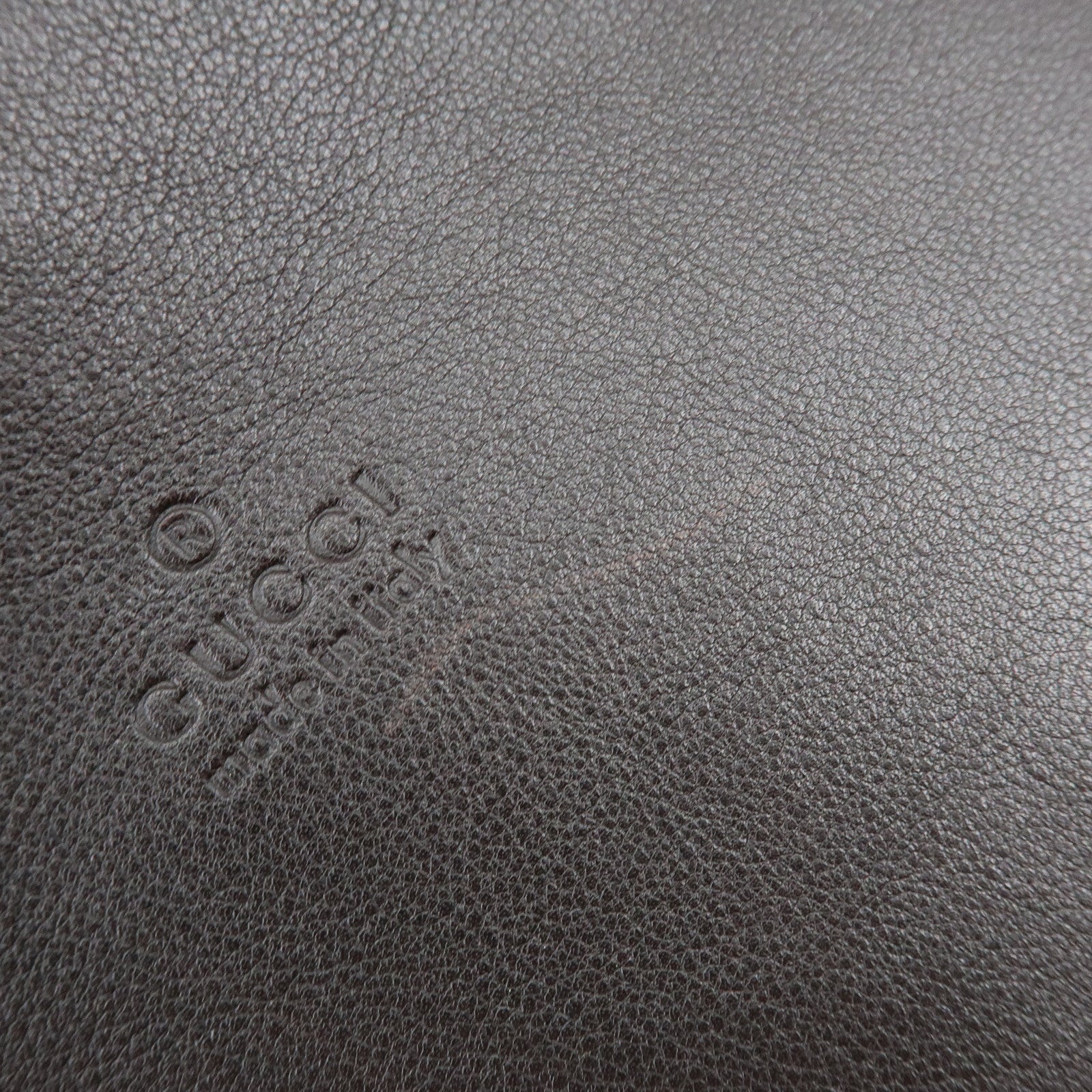 GUCCI Bamboo Leather Shoulder Bag Hand Bag Dark Brown 001・3244