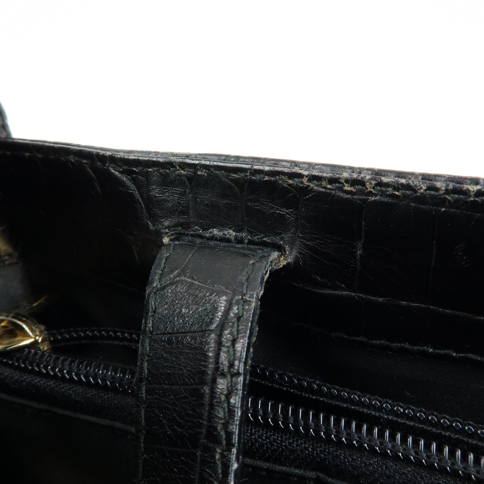 Ferragamo Vara Embossed Leather Tote Bag Shoulder Bag Black