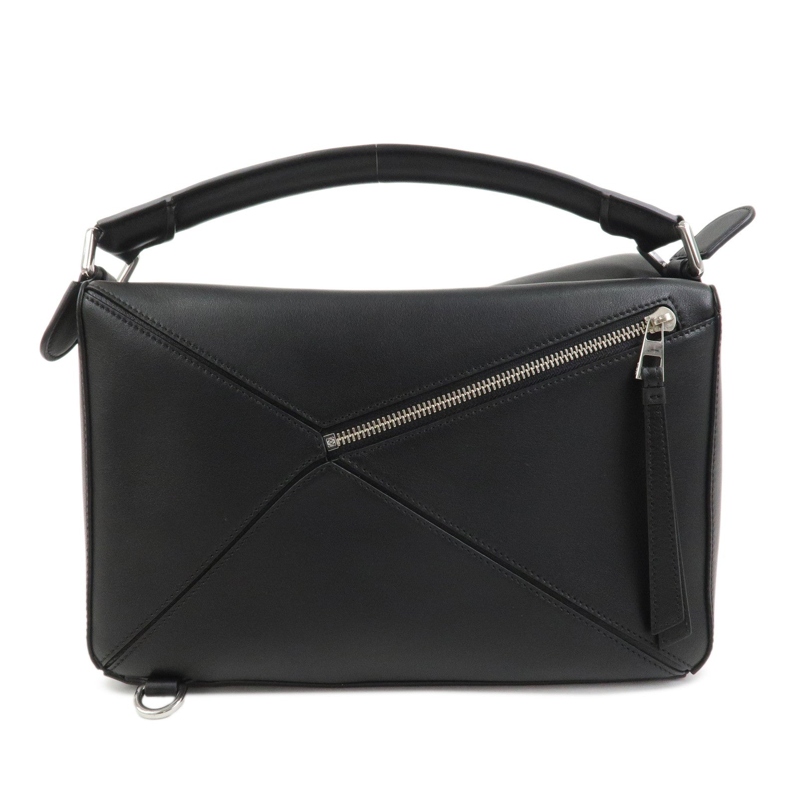 LOEWE Anagram Leather Puzzle Bag Medium 2Way Hand Bag Black