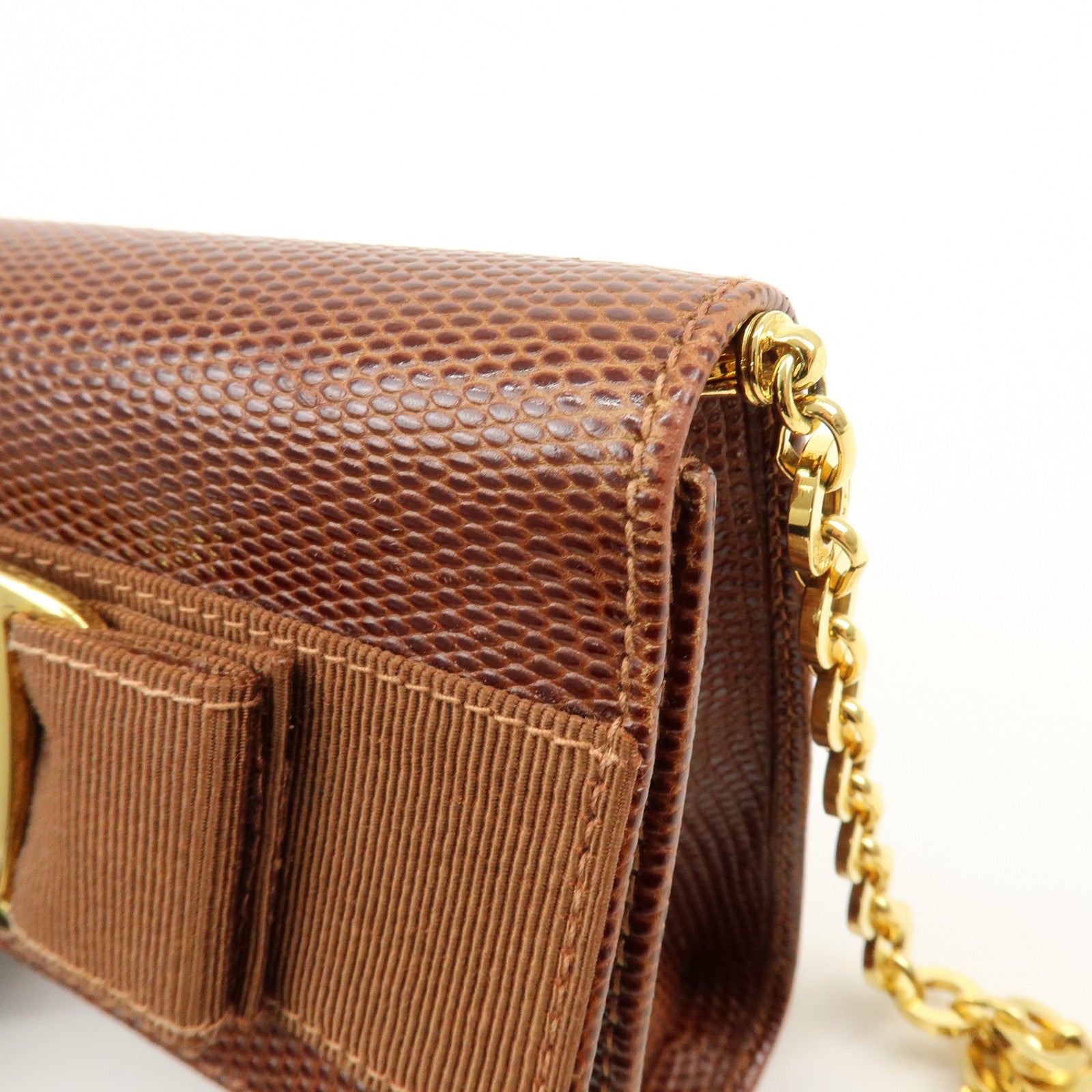 Ferragamo Vara Ribbon Embossed Leather 3Way Shoulder Waist Bag