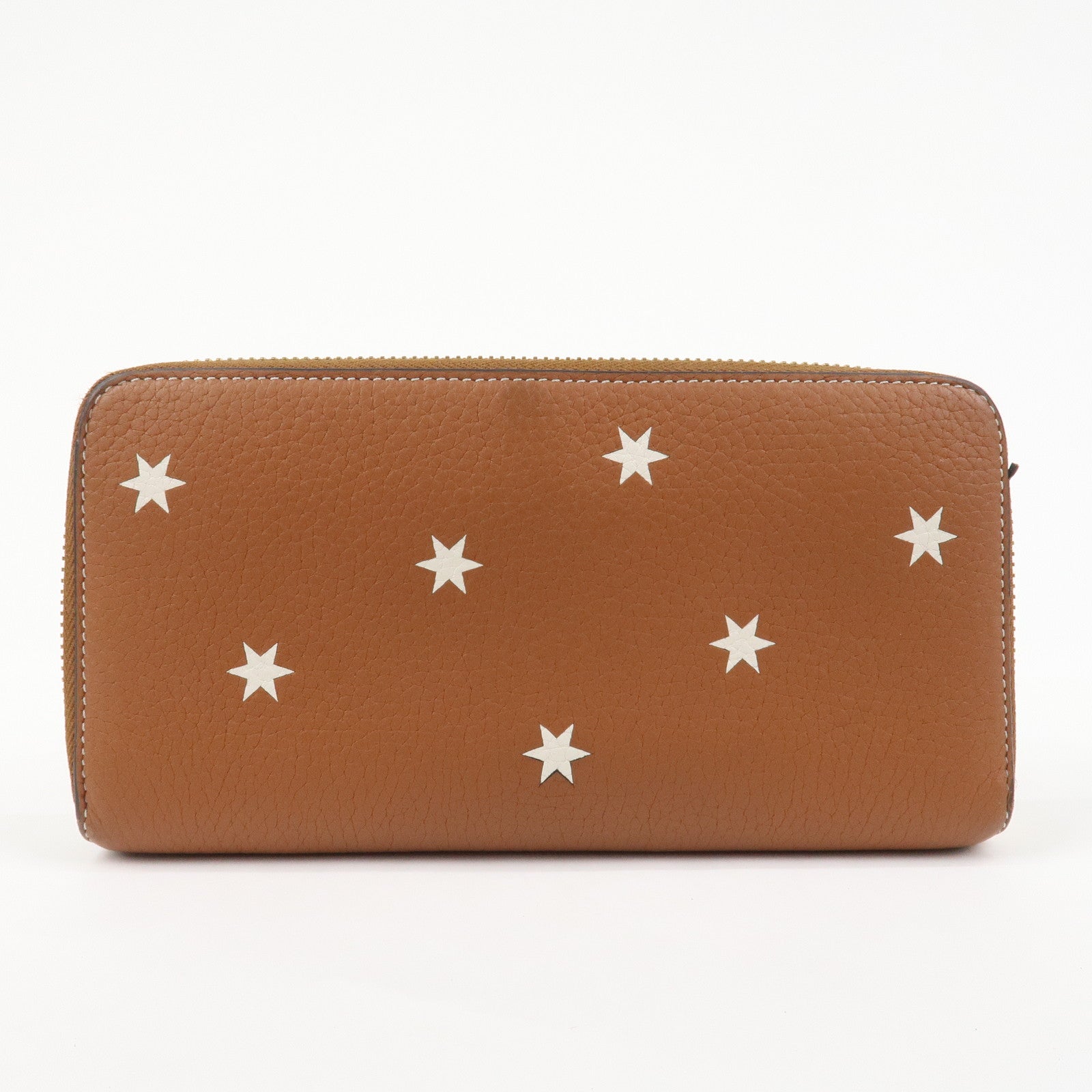 LOEWE Anagram Leather Round Zippy Wallet Long Wallet Camel