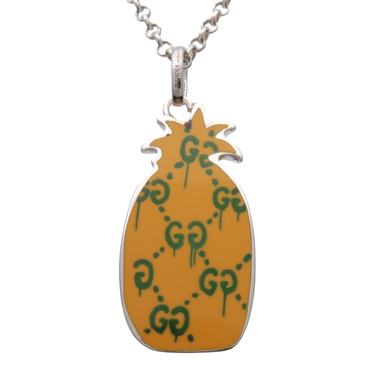 GUCCI Ghost Pinapple Necklace SV925 Silver Yellow