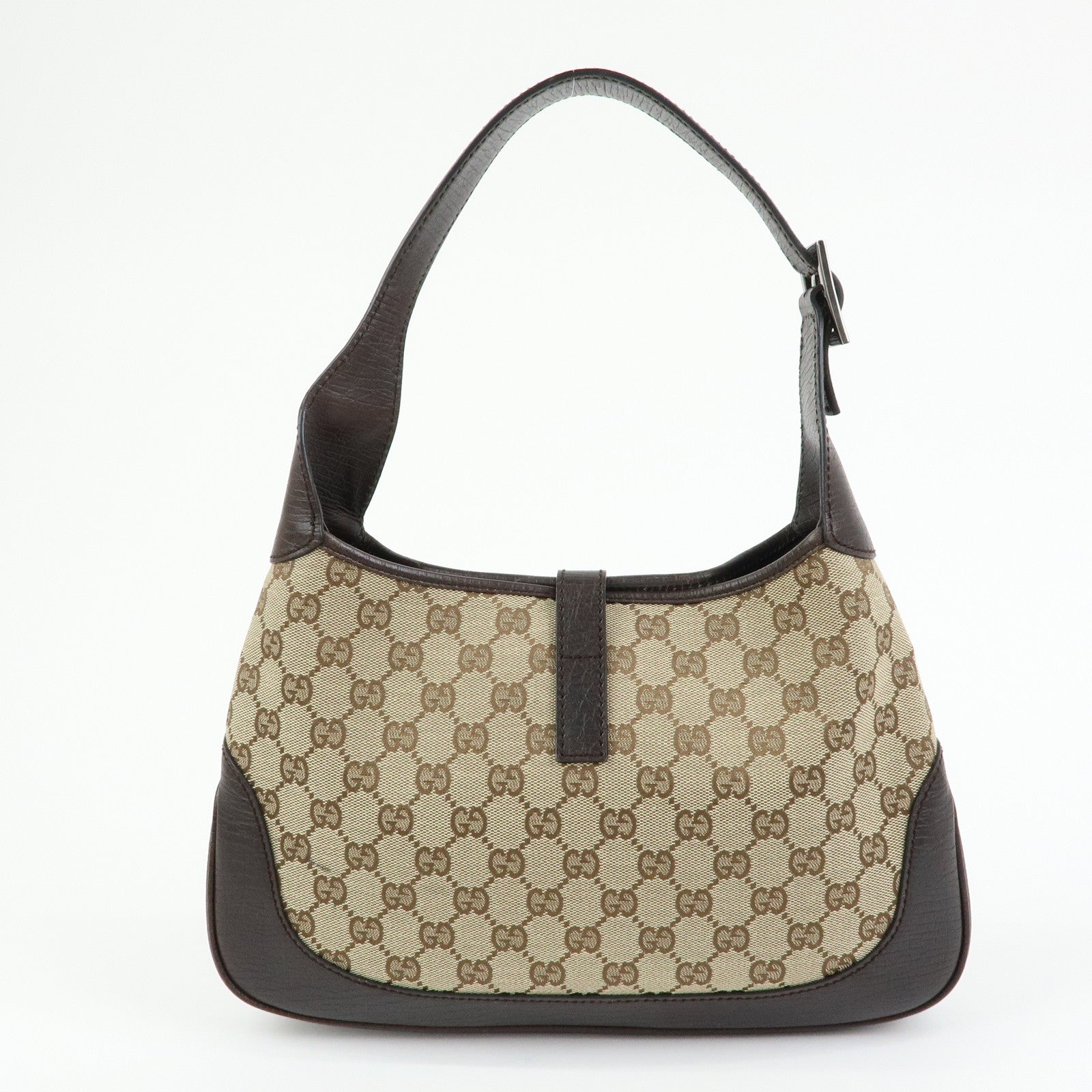 GUCCI Sherry Jackie GG Canvas Leather Shoulder Bag Hand Bag 00963