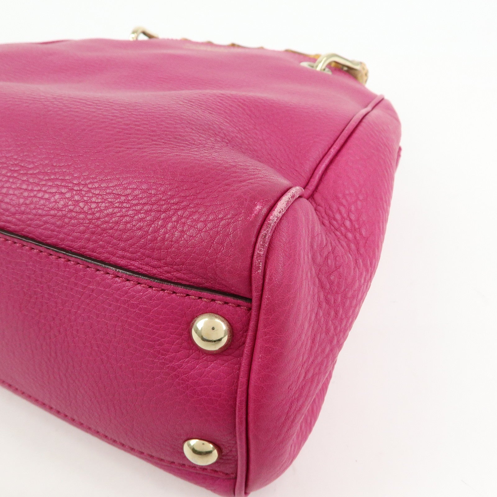 GUCCI Bamboo Leather 2Way Bag Tote Bag Shoulder Bag Pink 336032