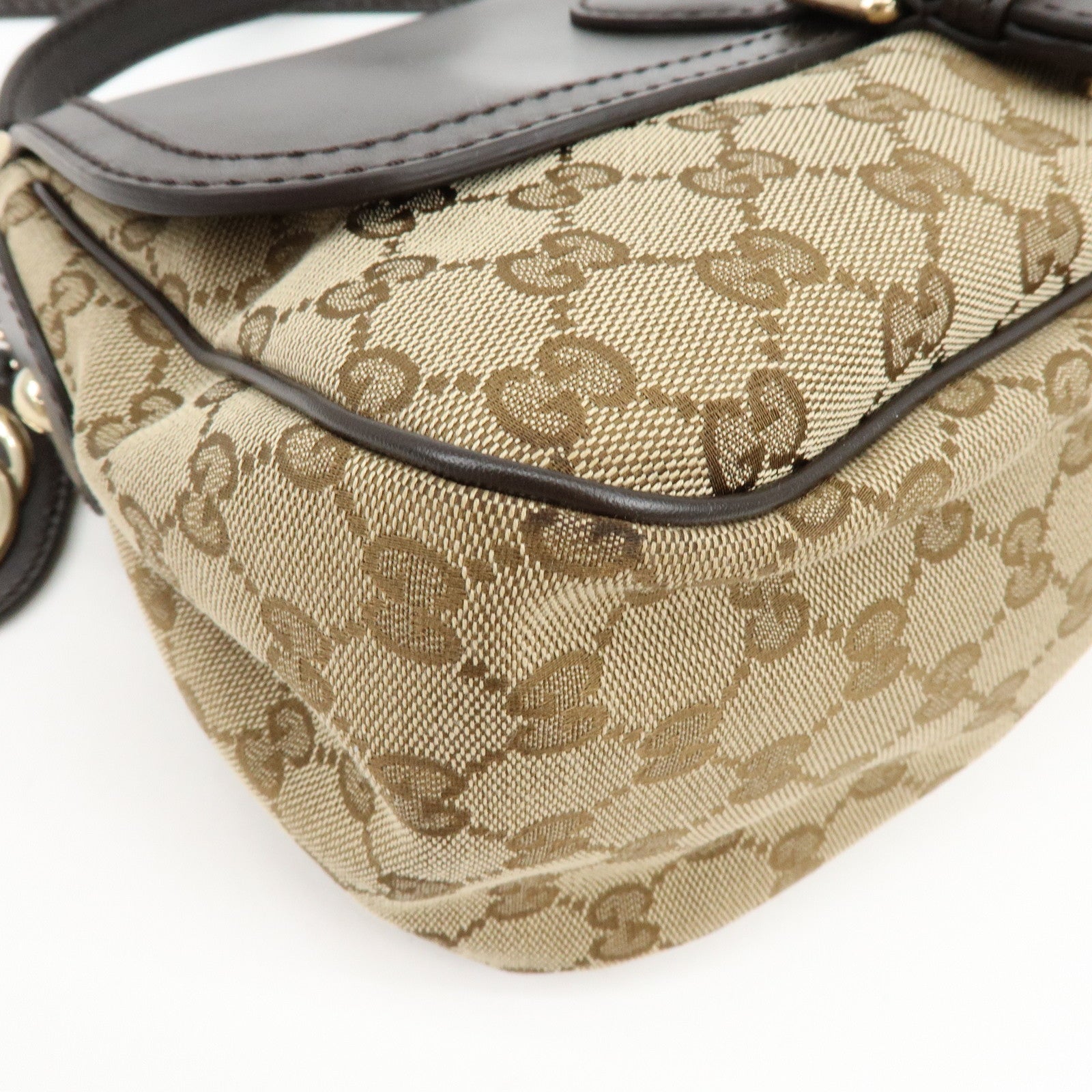GUCCI Sukey Interlocking G GG Canvas Leather Shoulder Bag 308452