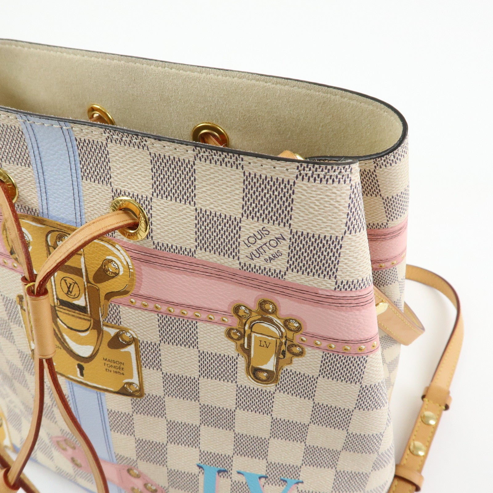 Louis Vuitton Damier Azur Neo Noe Hand Bag Trunk Collection N41066
