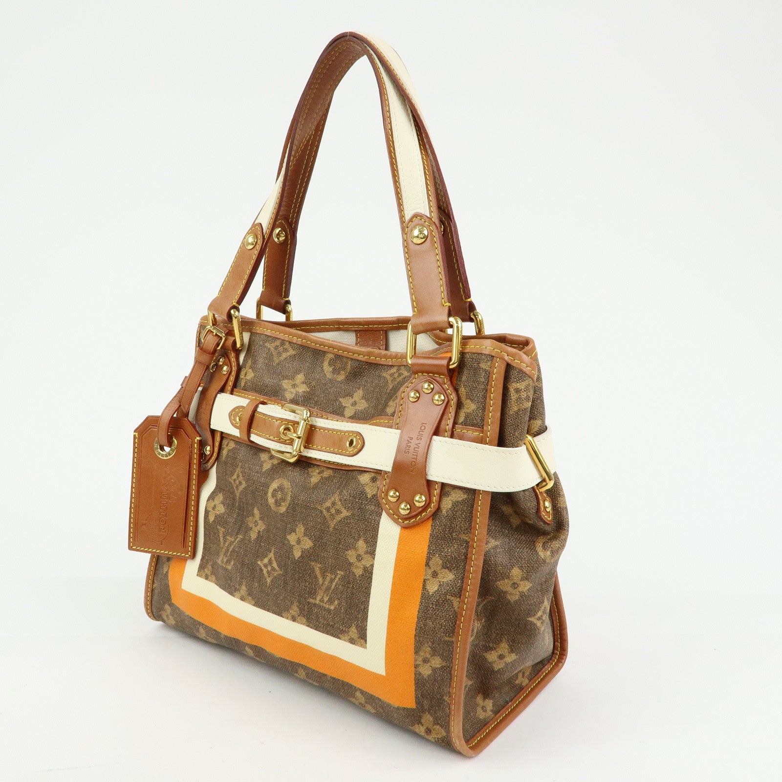 Louis Vuitton Monogram Tisse Sac Rayures PM Tote Hand Bag M56386