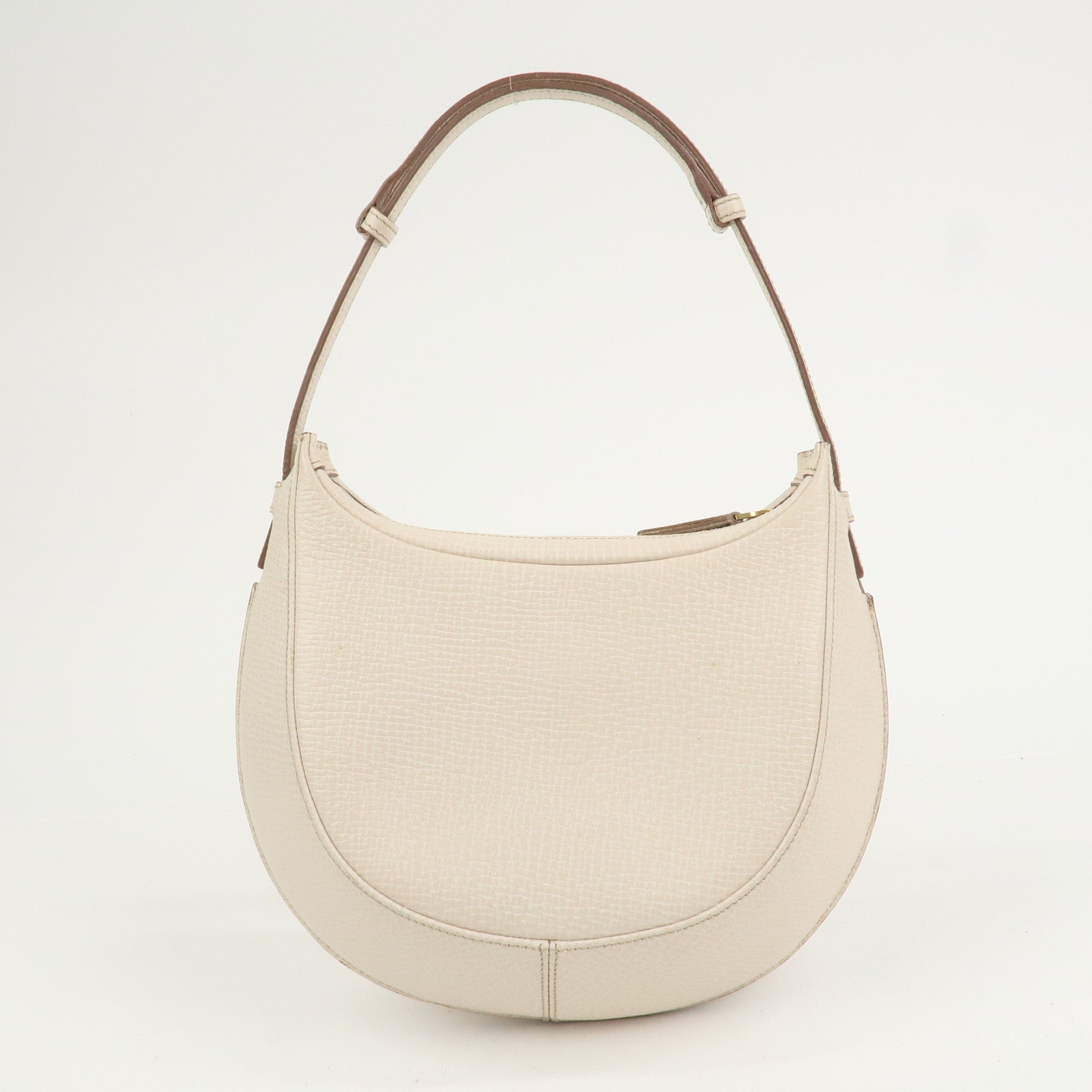 LOEWE Logo Leather 2Way Shoulder Bag Hand Bag Ivory