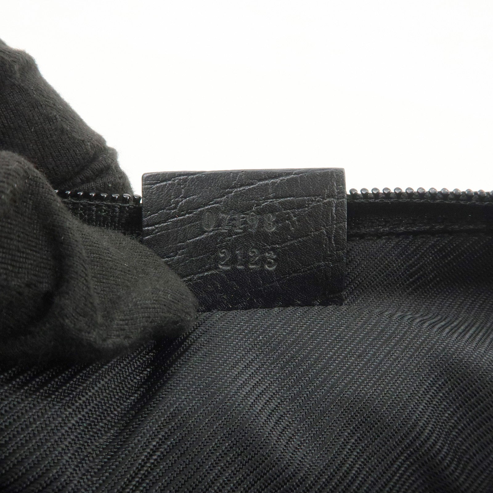 GUCCI Boat Bag GG Canvas Leather Hand Bag Beige Black 07198