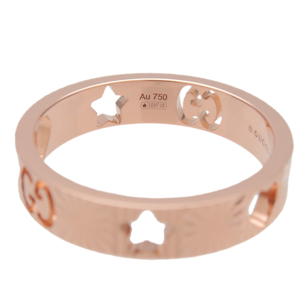 GUCCI Icon Amore Ring K18PG 750PG Rose Gold #52 US6 EU52 HK13