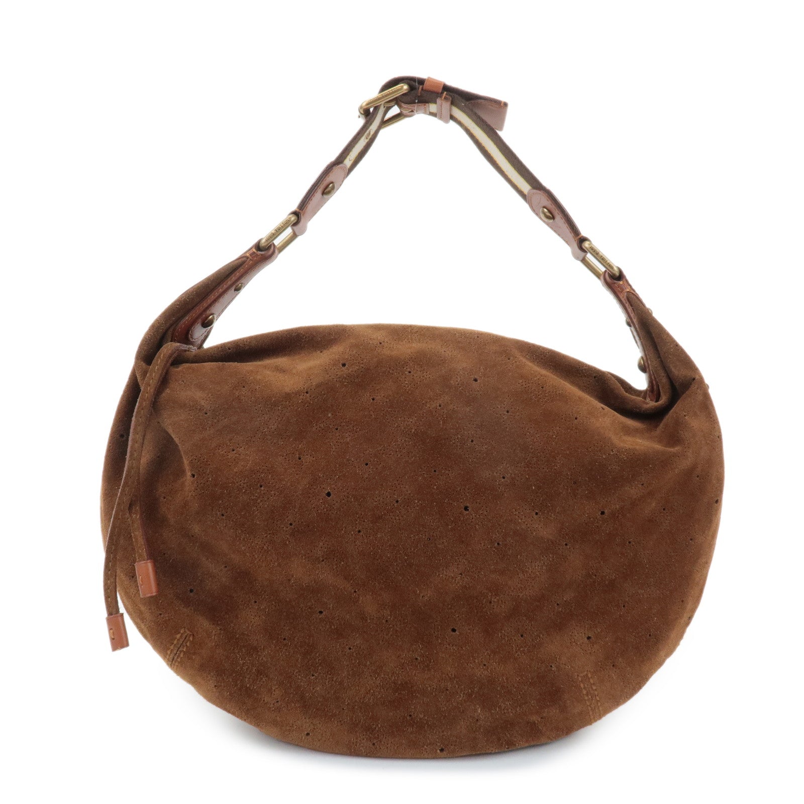 Louis Vuitton Monogram Suede Onata GM Shoulder Bag Cacao M95120 Used